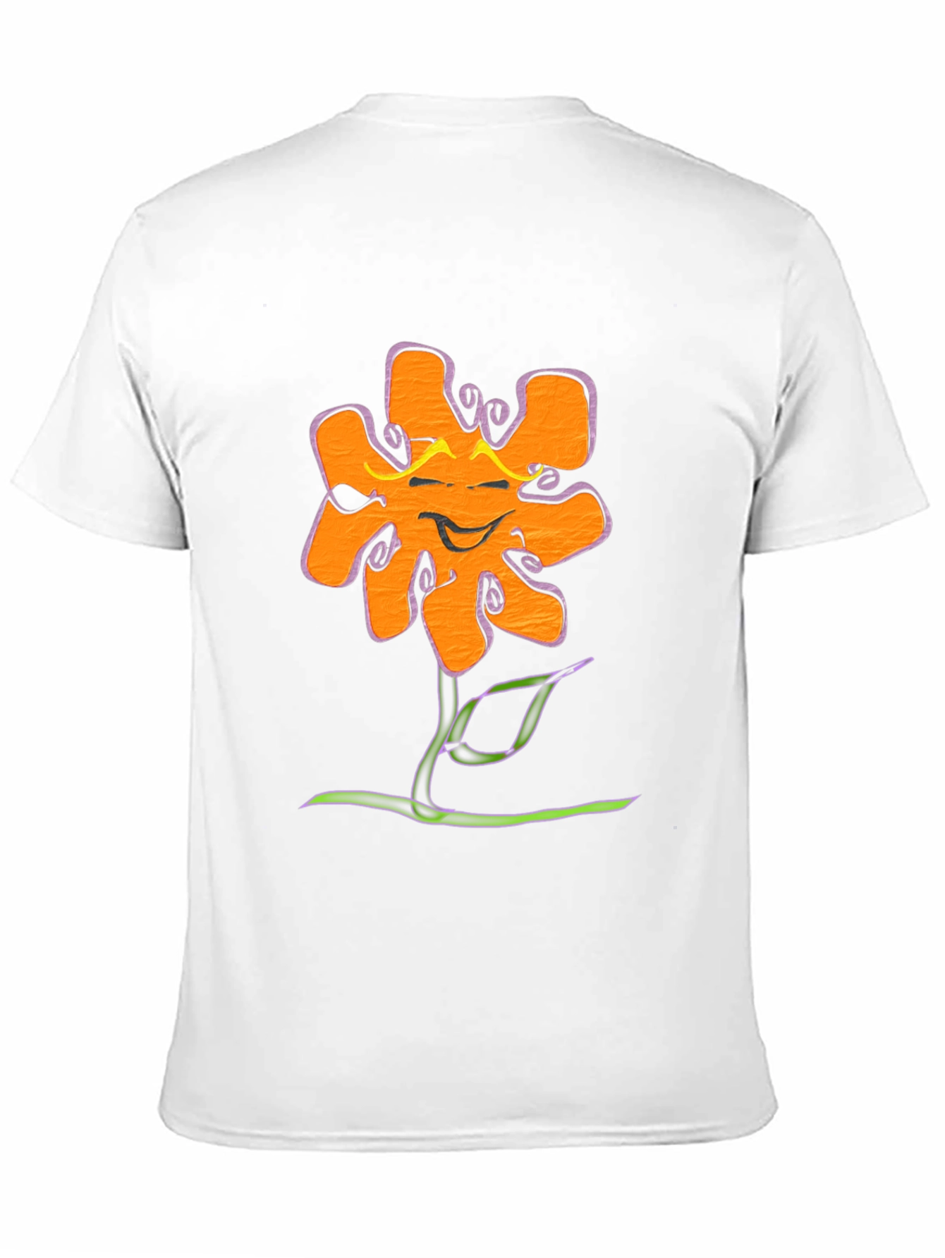 Funky Flower Graphic Tee - Black Cotton T-Shirt