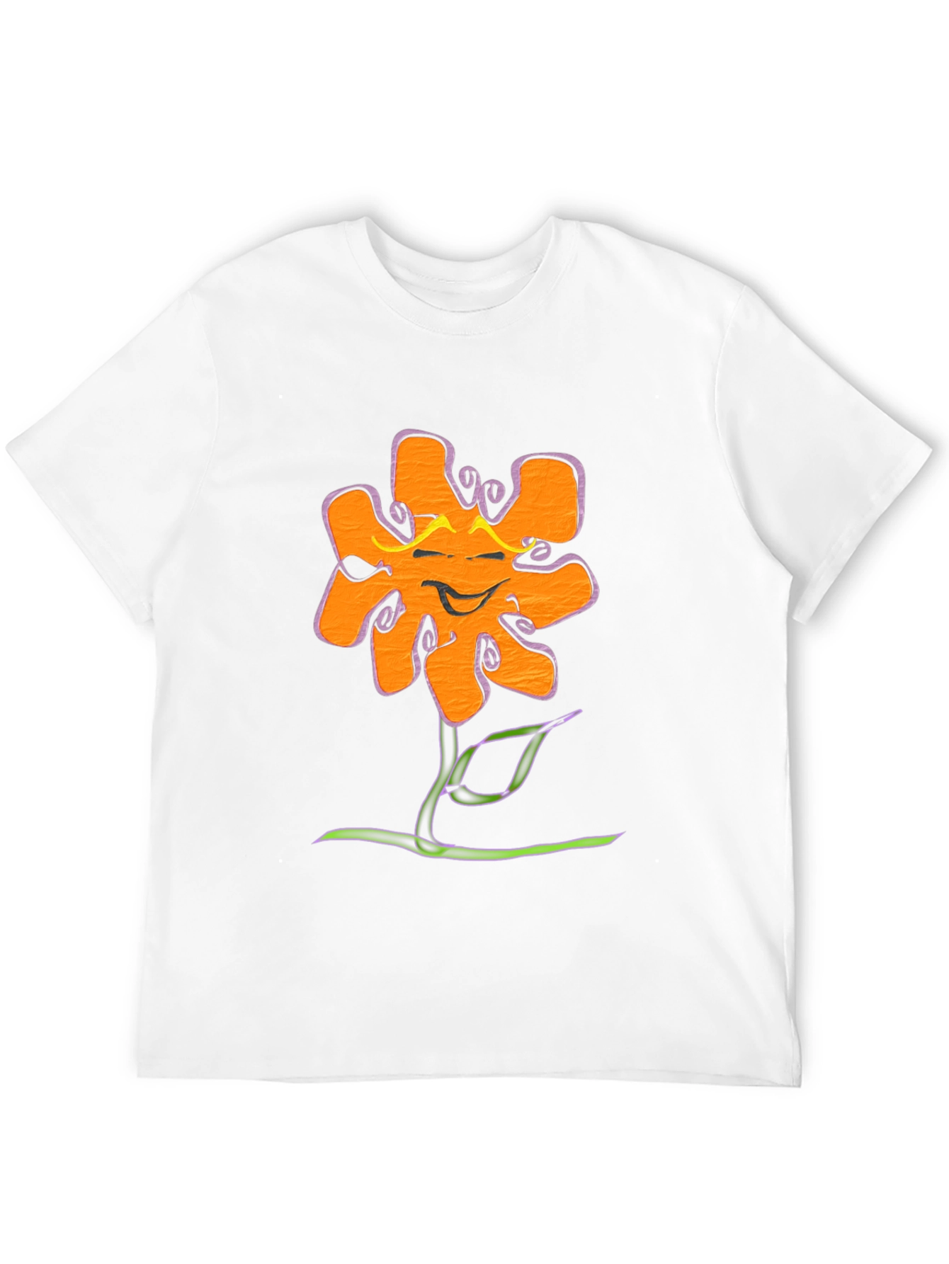 Funky Flower Graphic Tee - Black Cotton T-Shirt