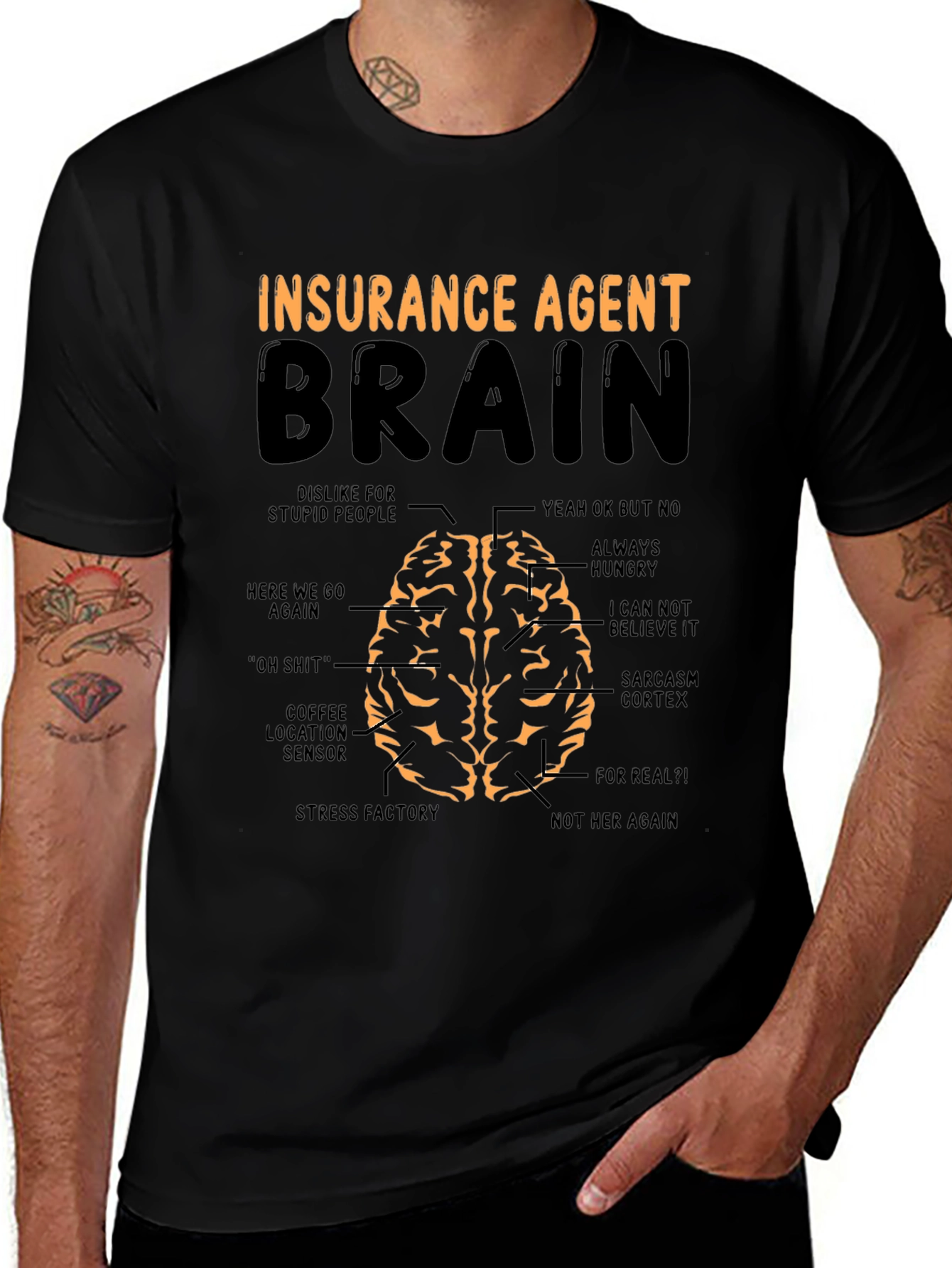 Insurance Agent Brain T-Shirt Funny Gift