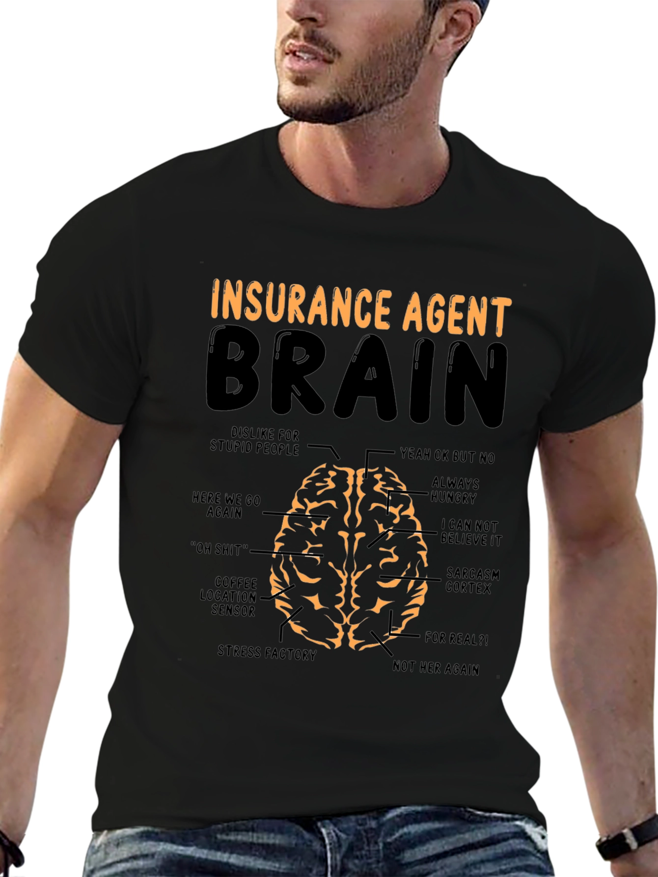 Insurance Agent Brain T-Shirt Funny Gift