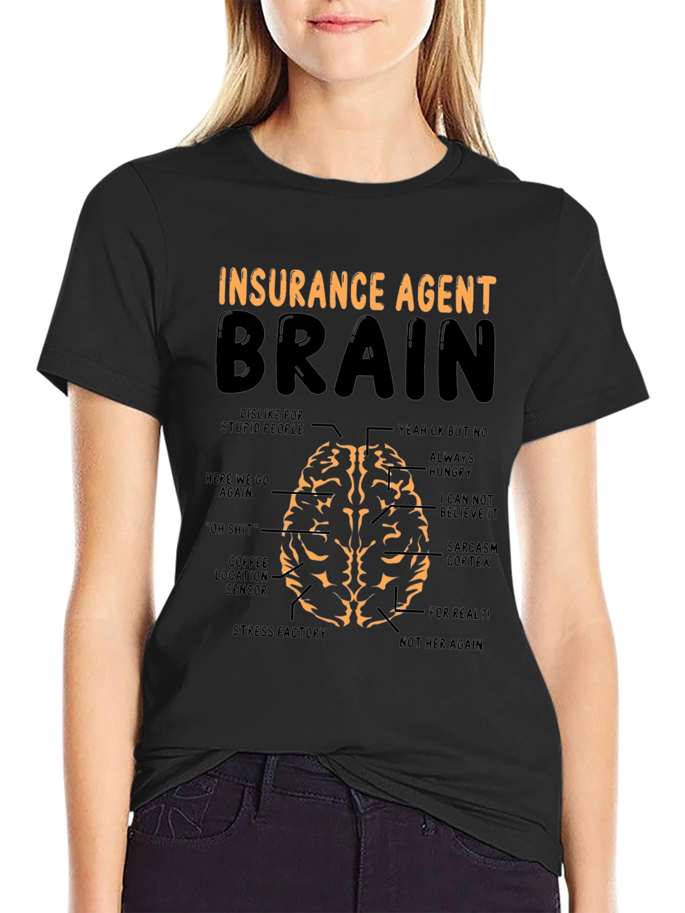 Insurance Agent Brain T-Shirt Funny Gift