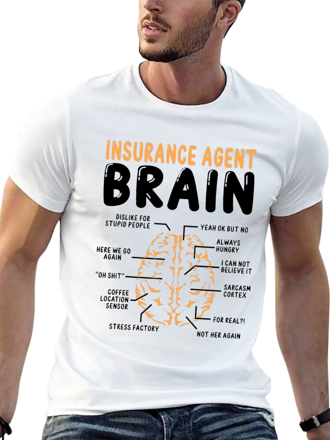 Insurance Agent Brain T-Shirt Funny Gift