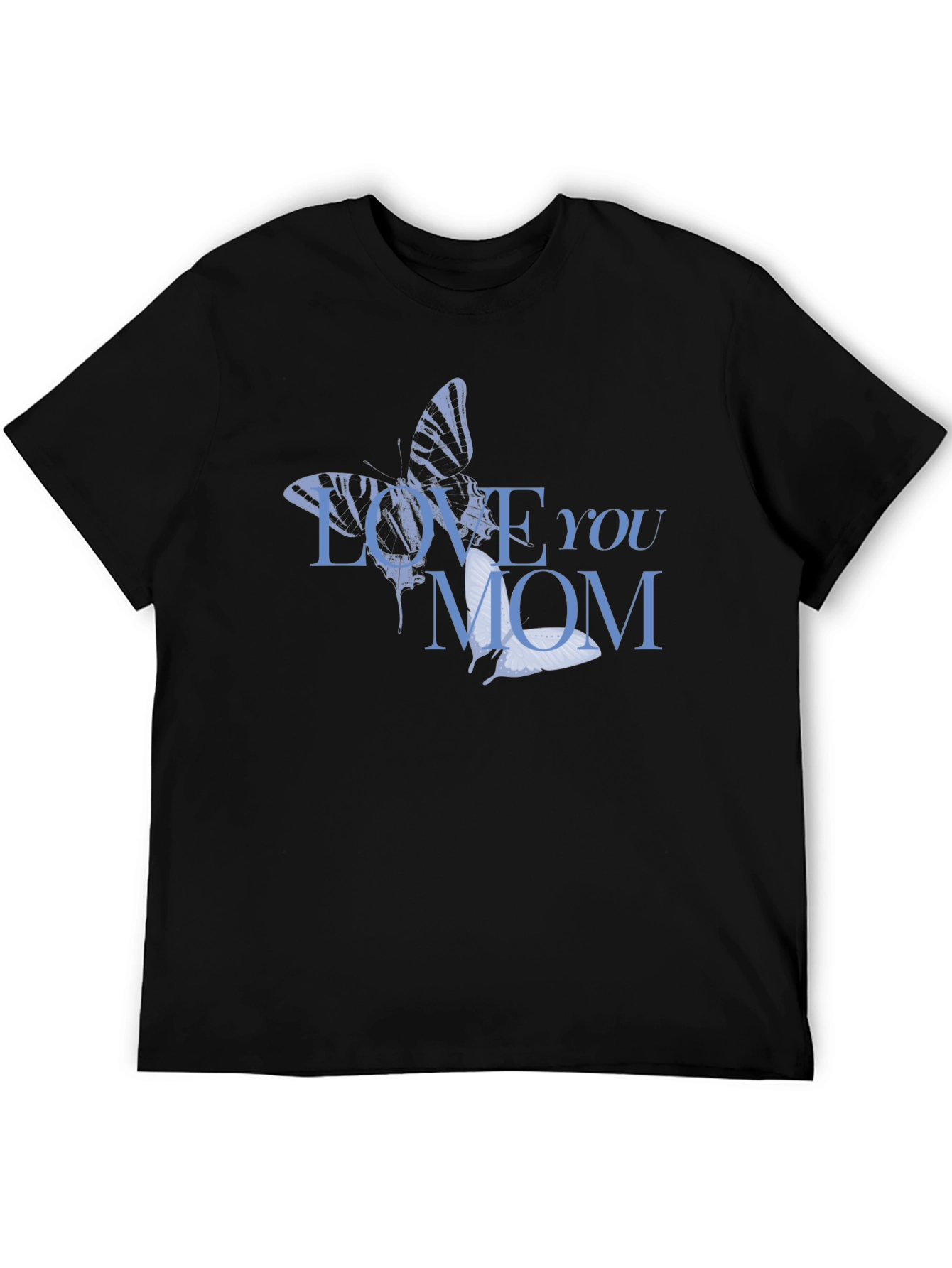 Love You Mom Butterfly Graphic T-Shirt
