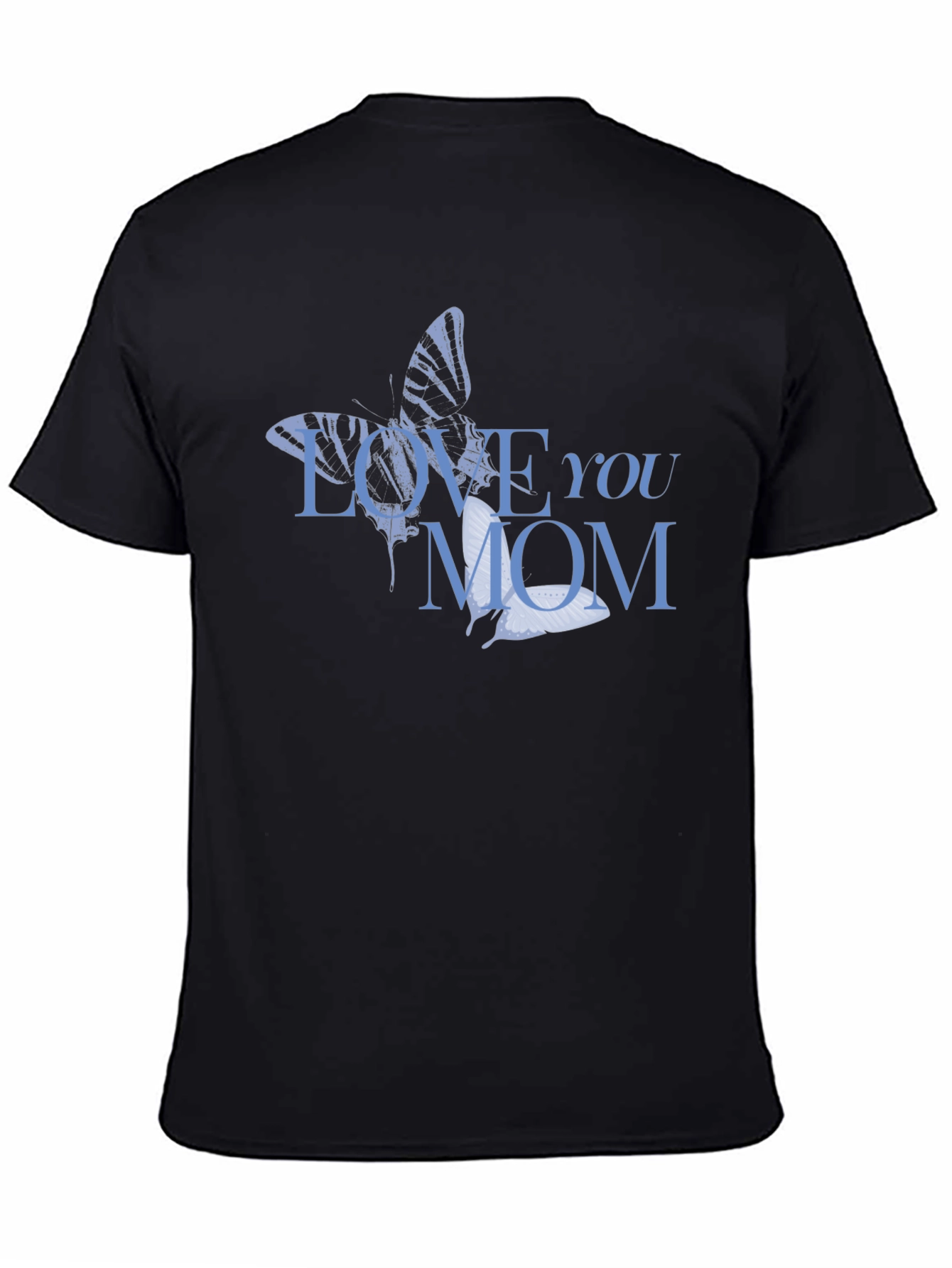 Love You Mom Butterfly Graphic T-Shirt