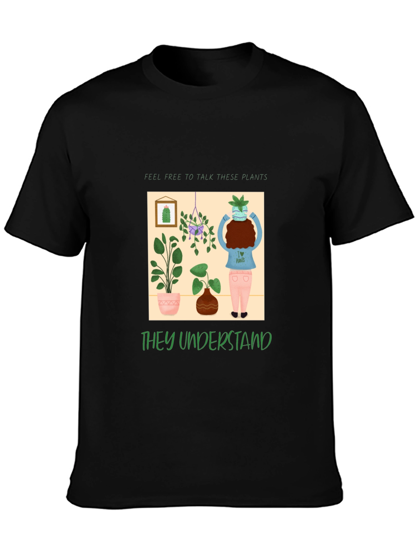 Talk to Plants Black T-Shirt - They Understand