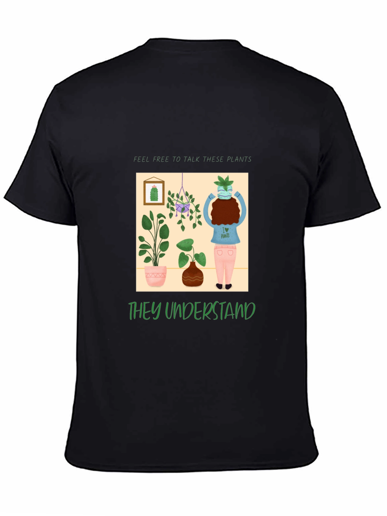 Talk to Plants Black T-Shirt - They Understand