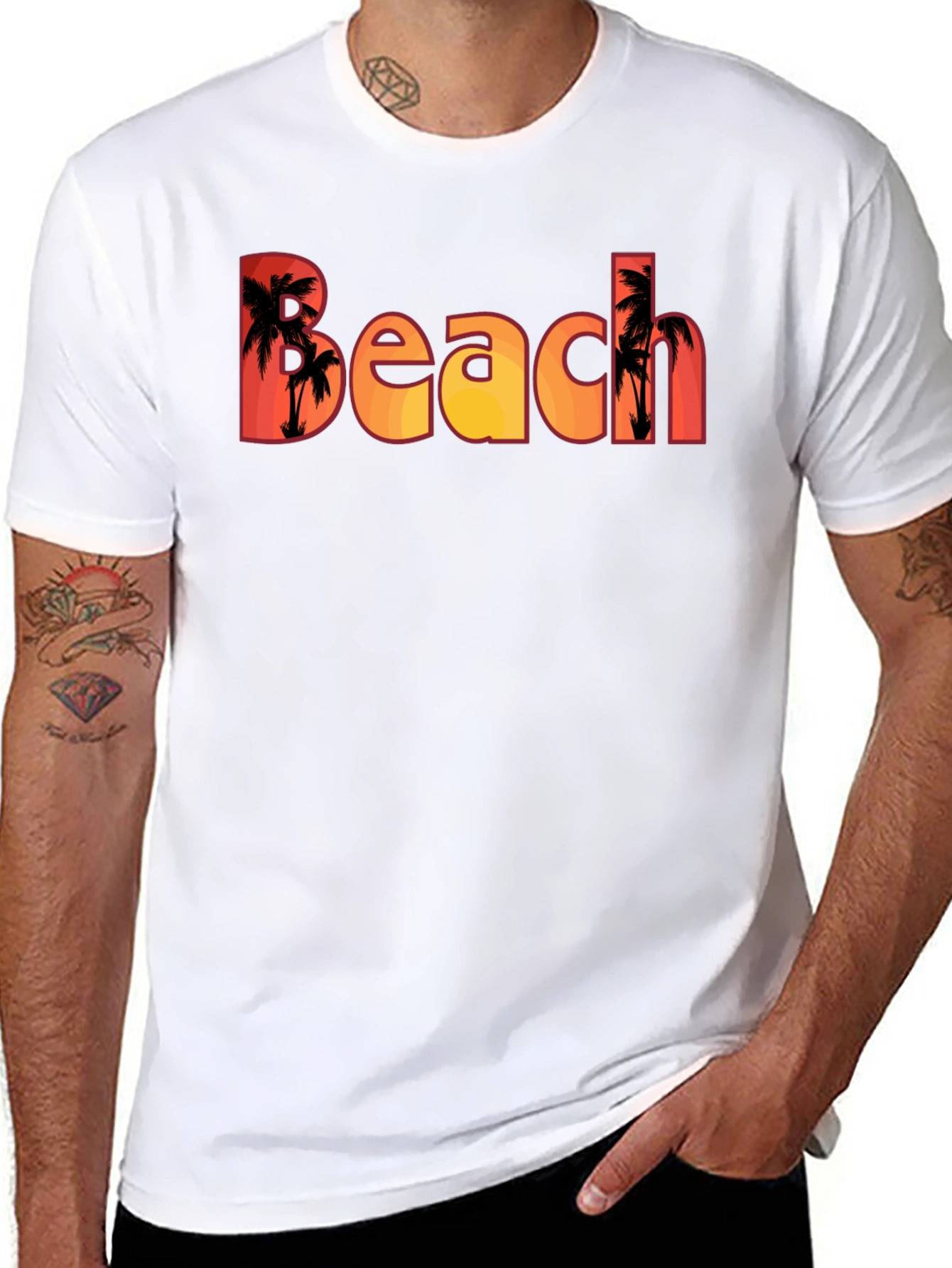 Beach Sunset Palm Tree T-Shirt
