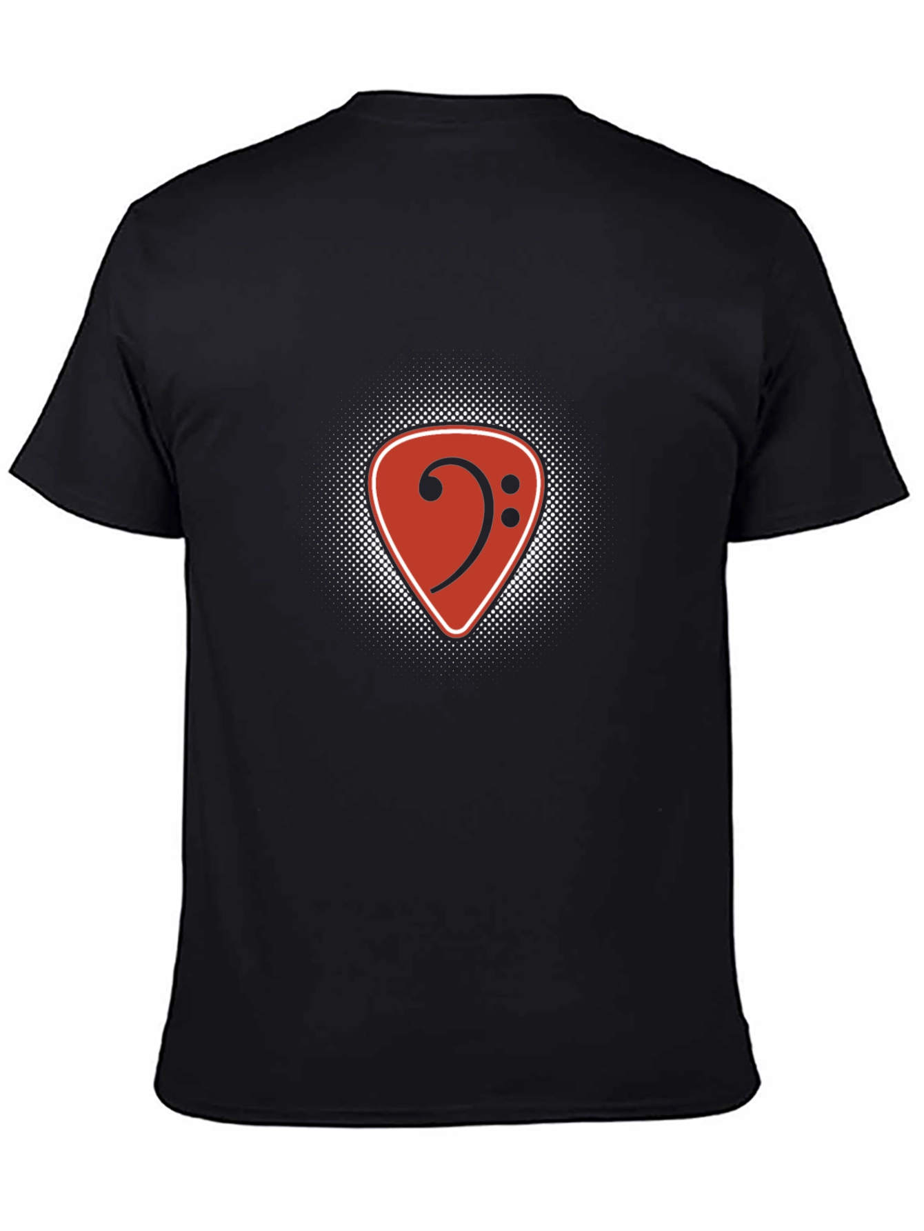 Bass Clef Guitar Pick Graphic Tee - Black