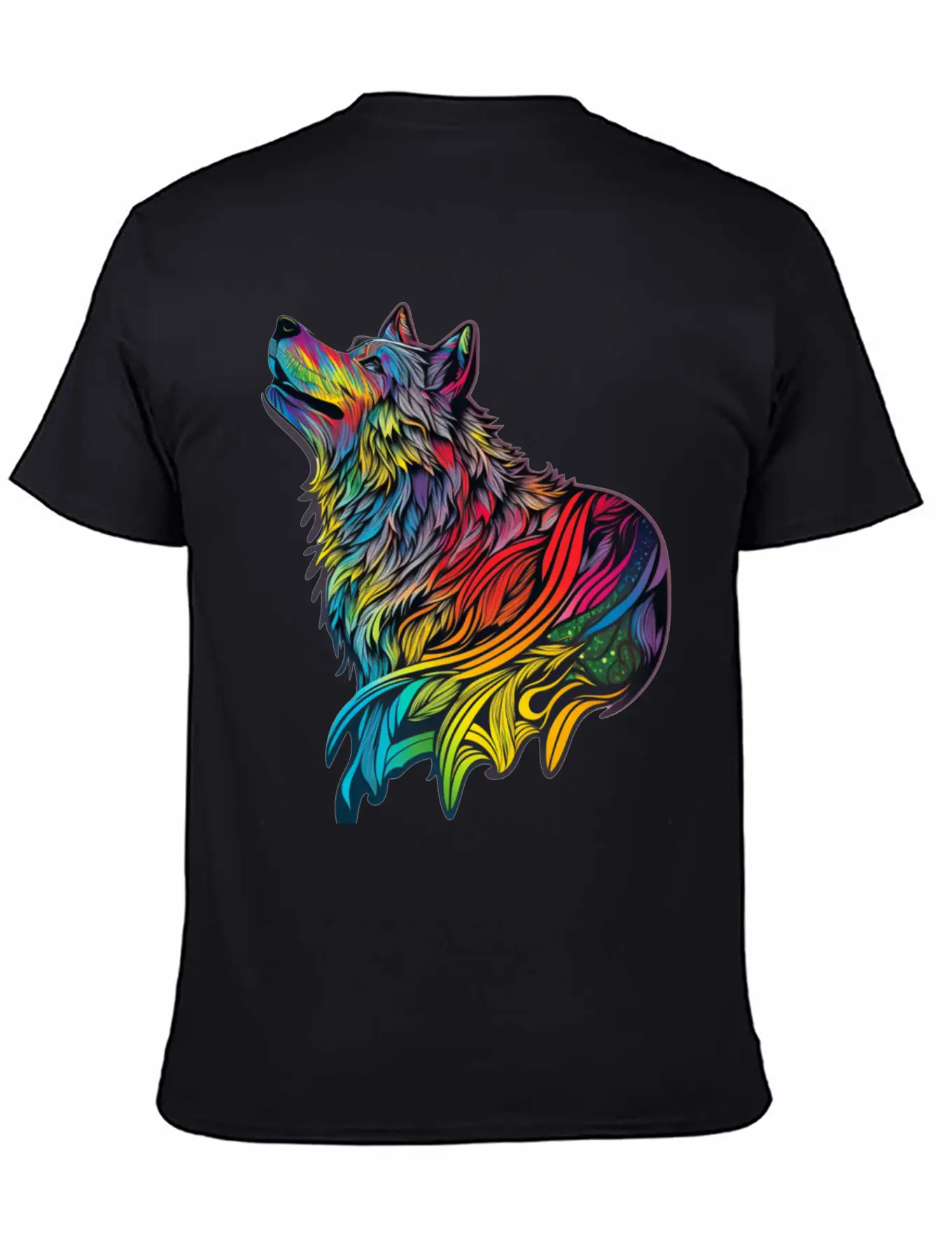 Wolf Rainbow Unisex Casual T-Shirt – Clean Design For Daily Comfort