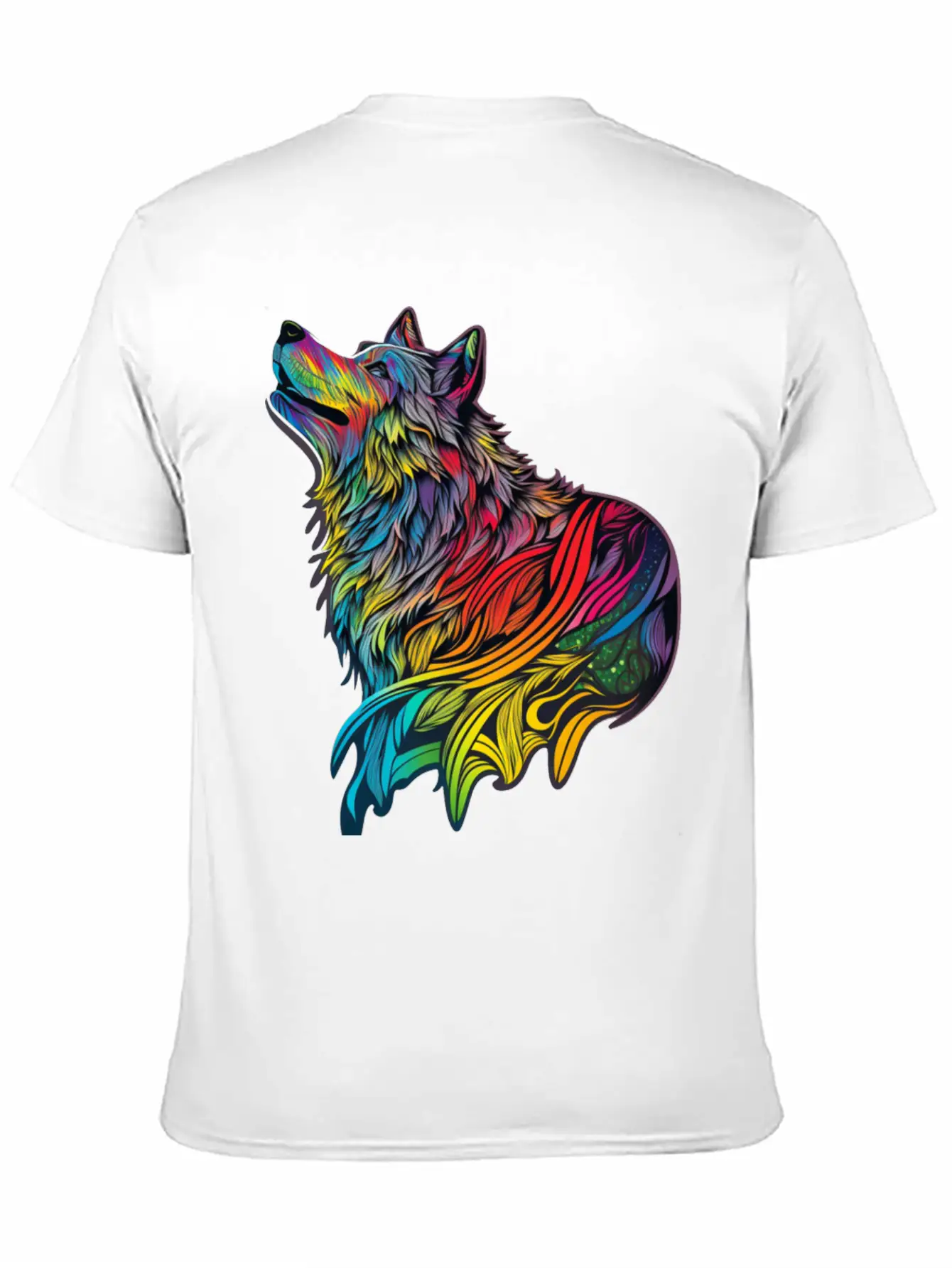 Wolf Rainbow Unisex Casual T-Shirt – Clean Design For Daily Comfort