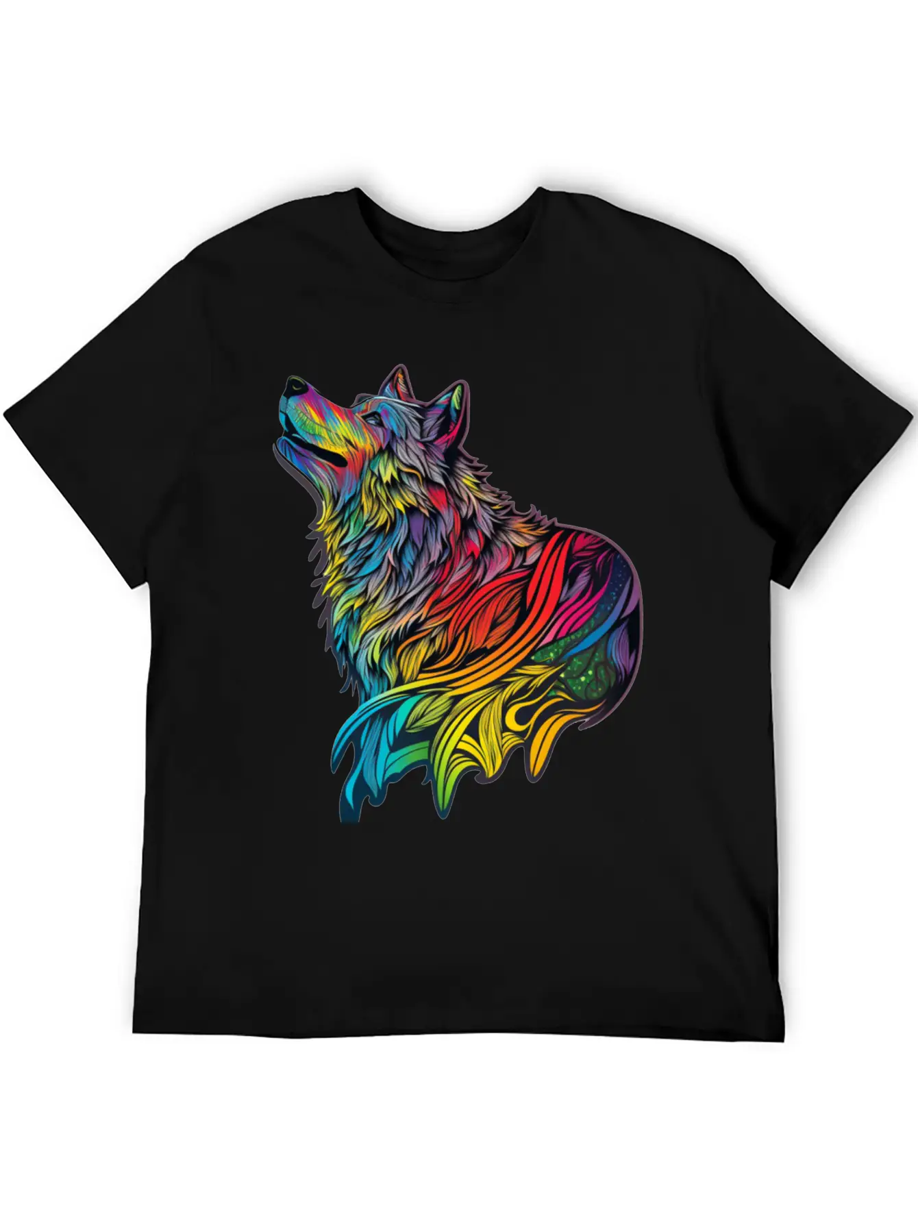 Wolf Rainbow Unisex Casual T-Shirt – Clean Design For Daily Comfort