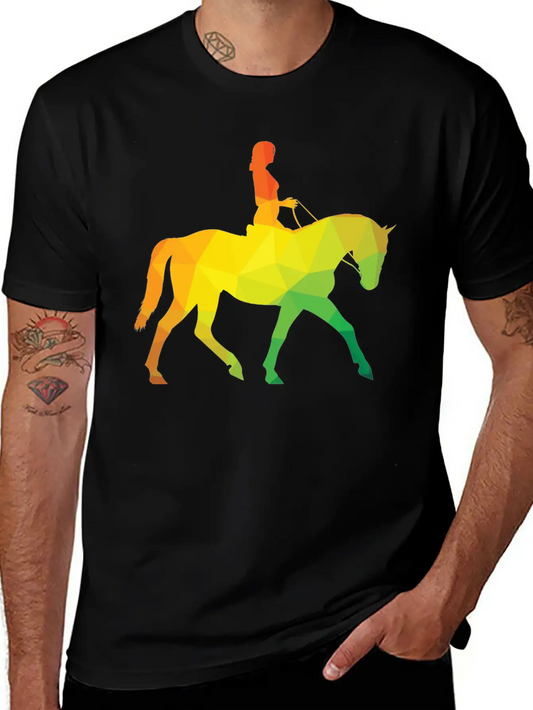 Woman Riding A Horse Unisex Casual T-Shirt – Clean Design For Daily Comfort