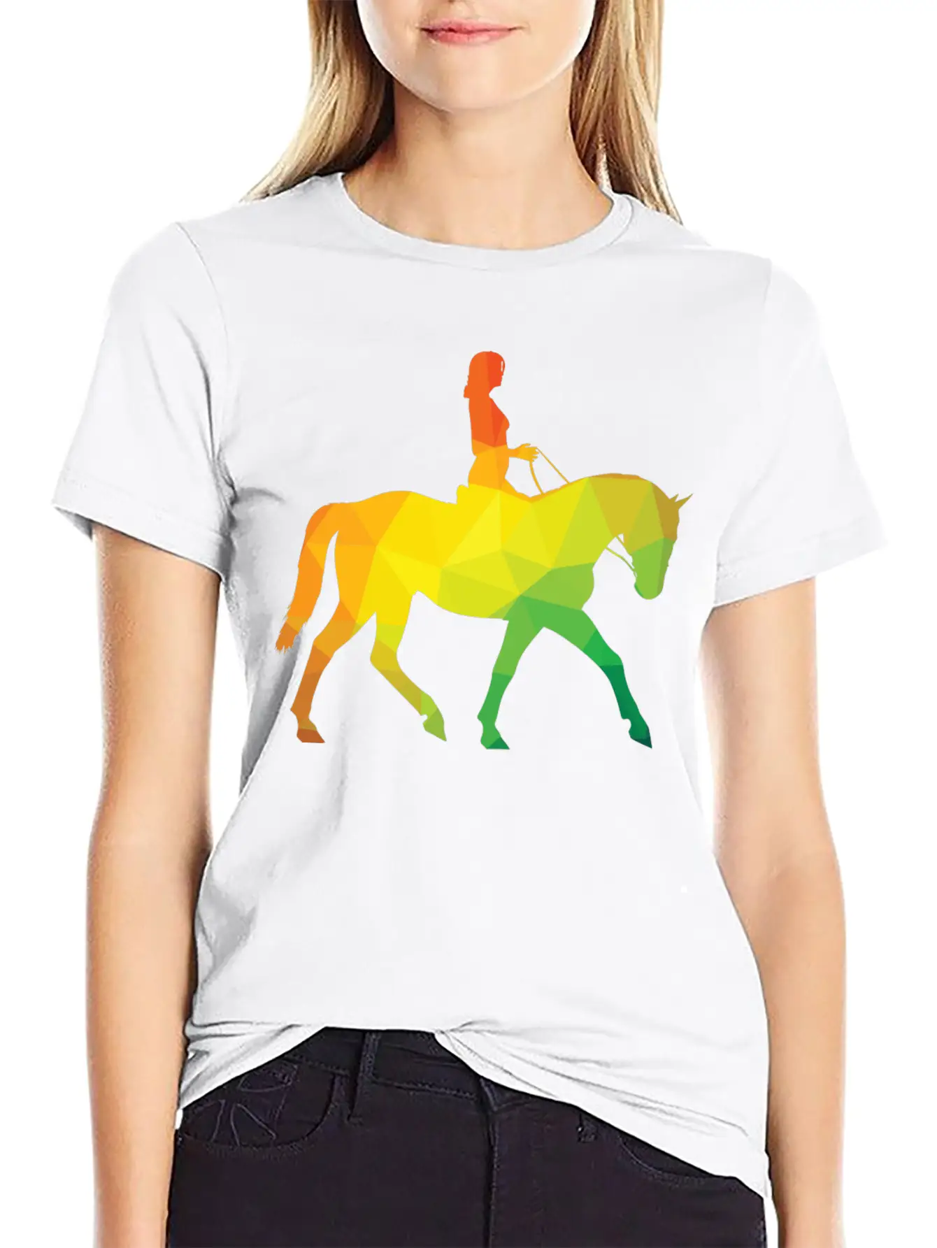 Woman Riding A Horse Unisex Casual T-Shirt – Clean Design For Daily Comfort