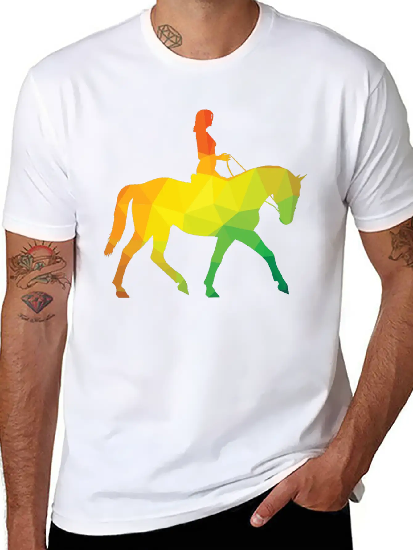Woman Riding A Horse Unisex Casual T-Shirt – Clean Design For Daily Comfort