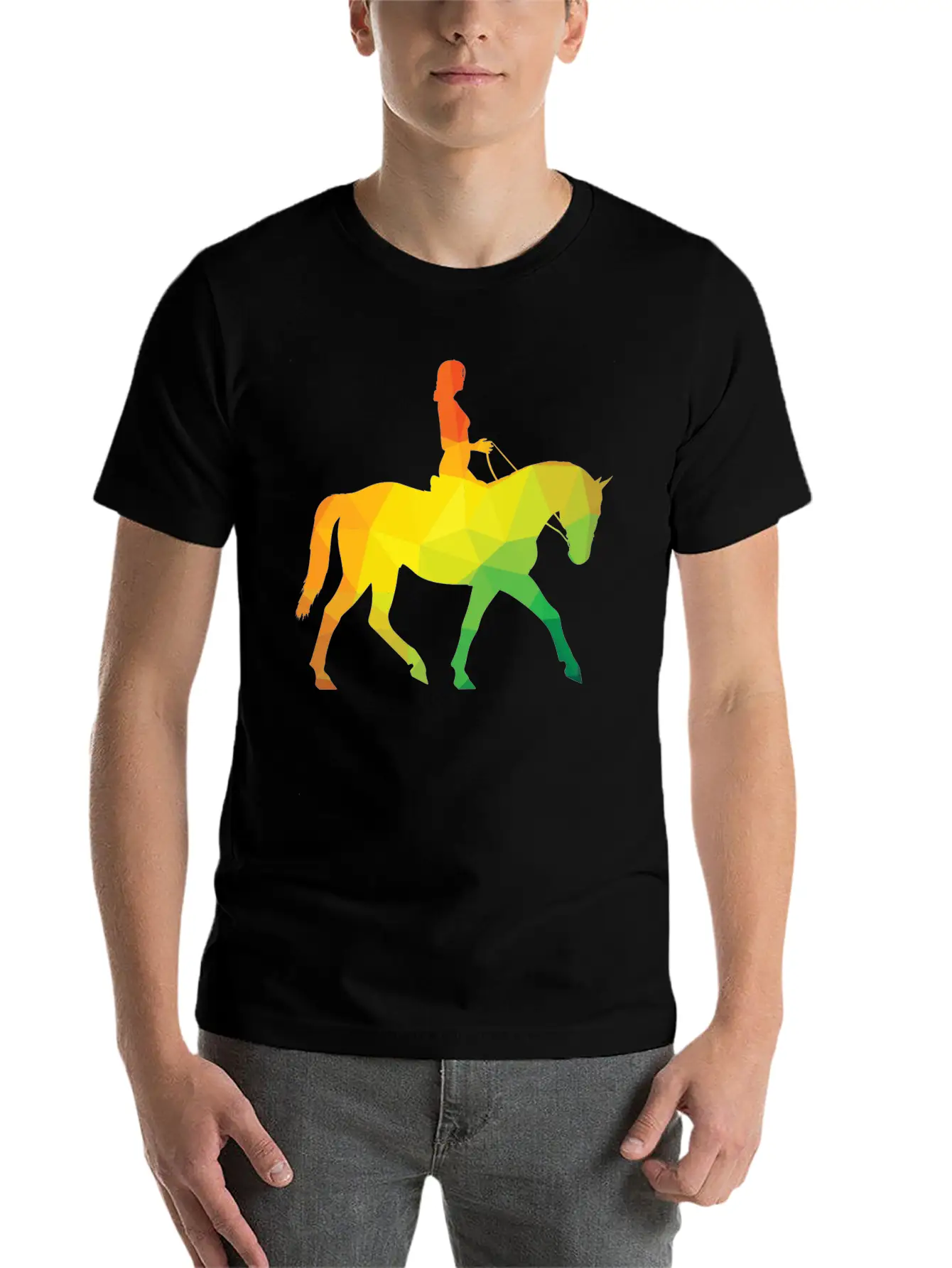 Woman Riding A Horse Unisex Casual T-Shirt – Clean Design For Daily Comfort