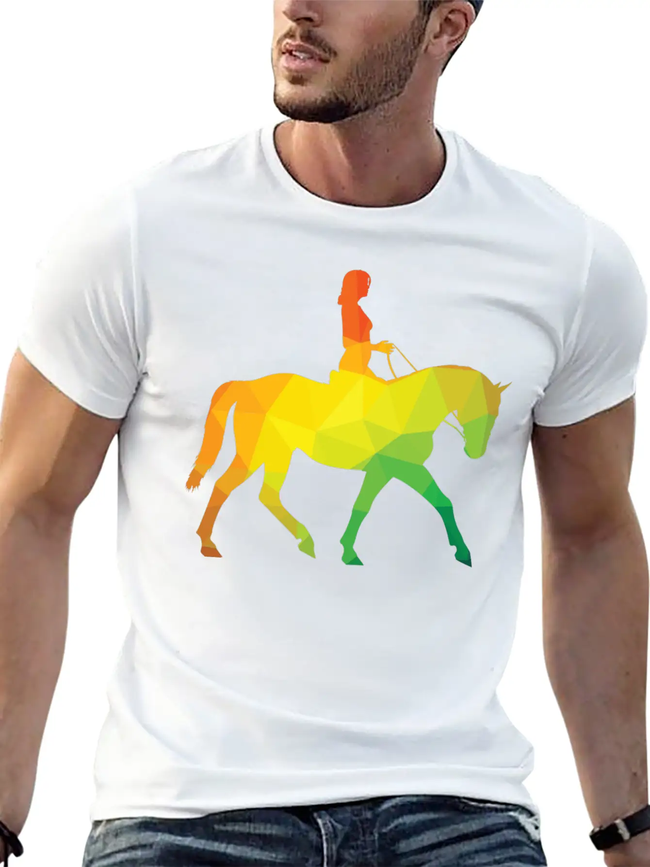 Woman Riding A Horse Unisex Casual T-Shirt – Clean Design For Daily Comfort