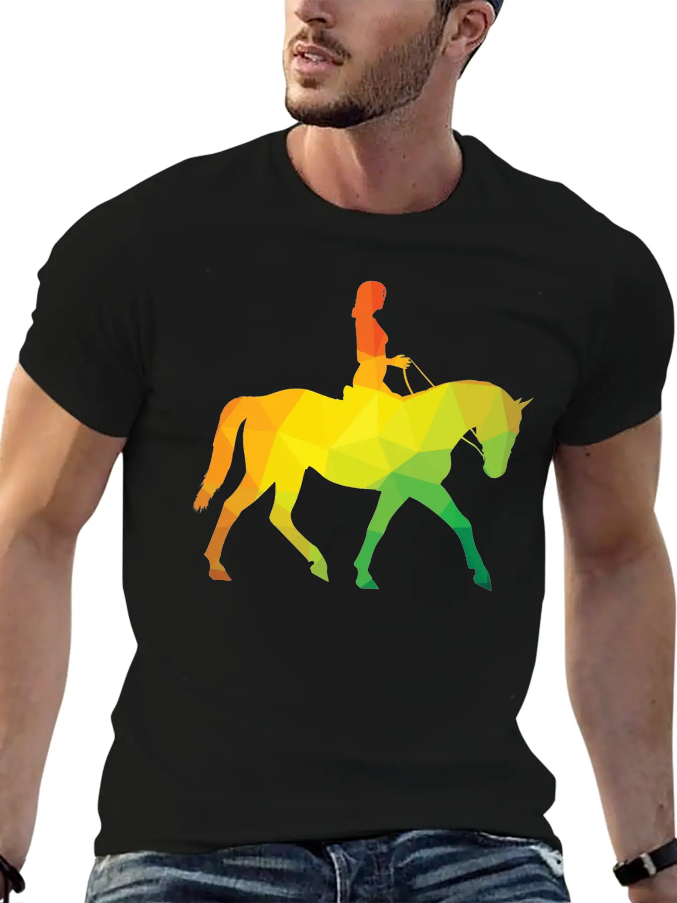 Woman Riding A Horse Unisex Casual T-Shirt – Clean Design For Daily Comfort