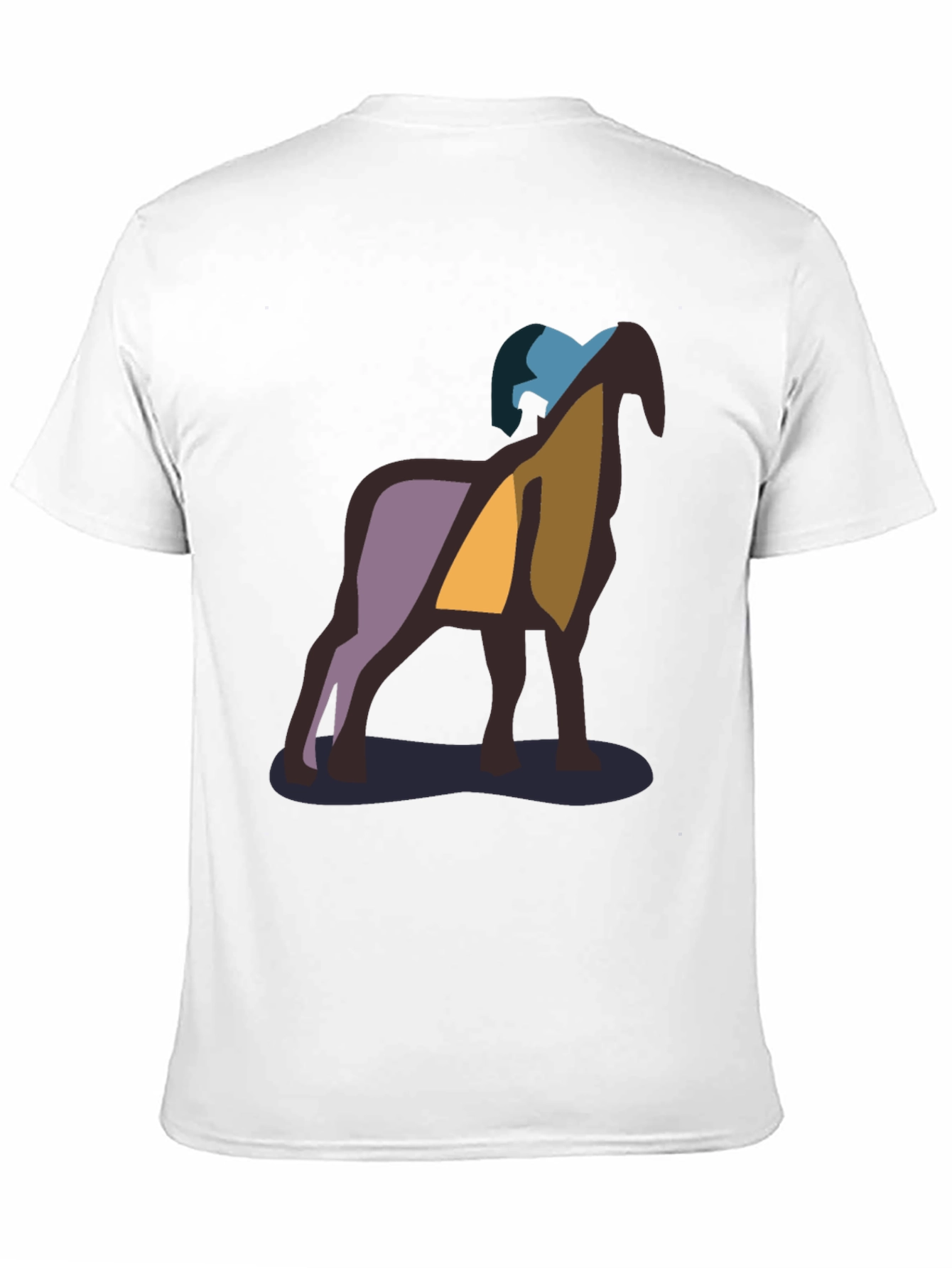 Abstract Ram Graphic Black T-Shirt