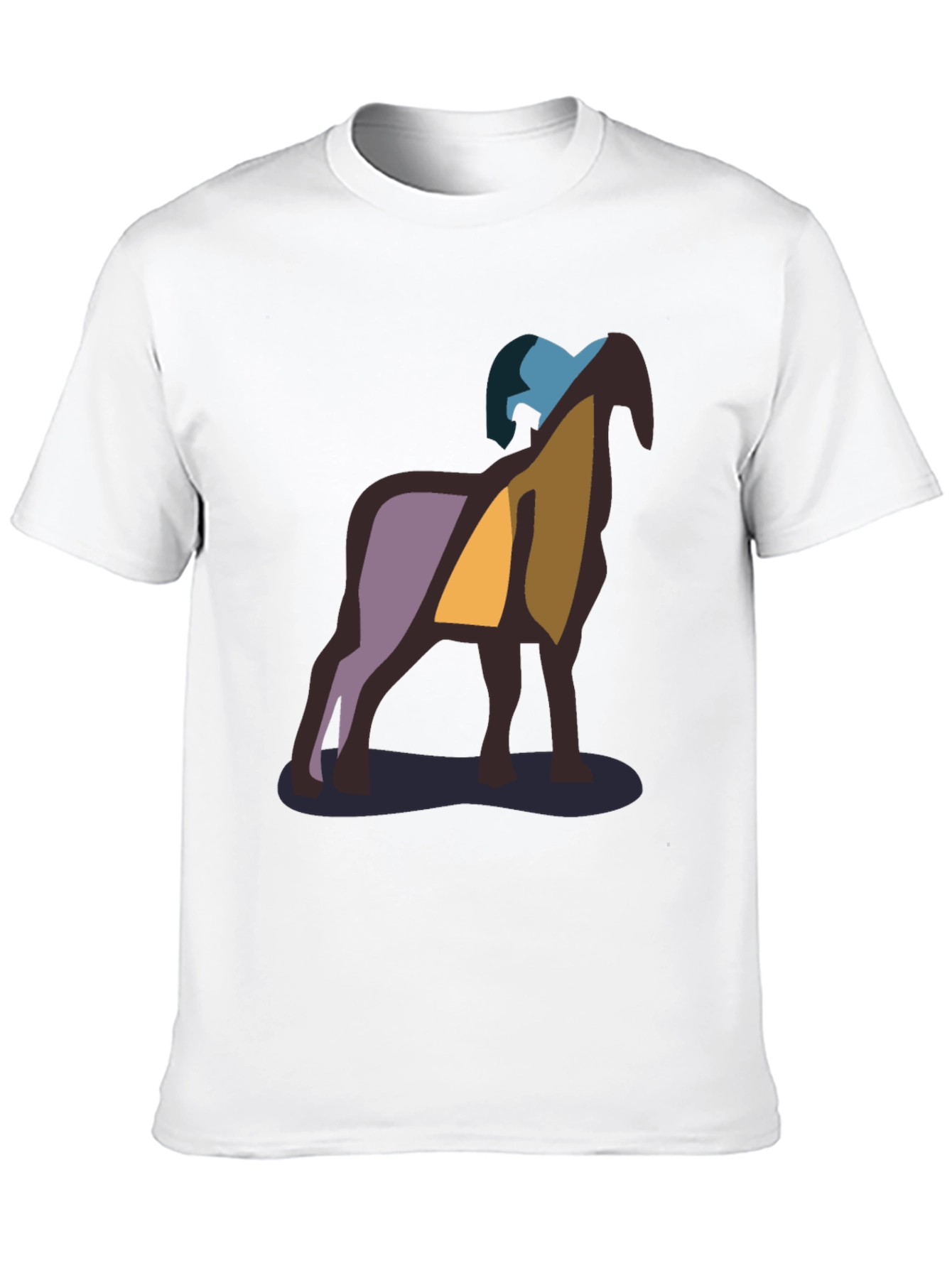 Abstract Ram Graphic Black T-Shirt