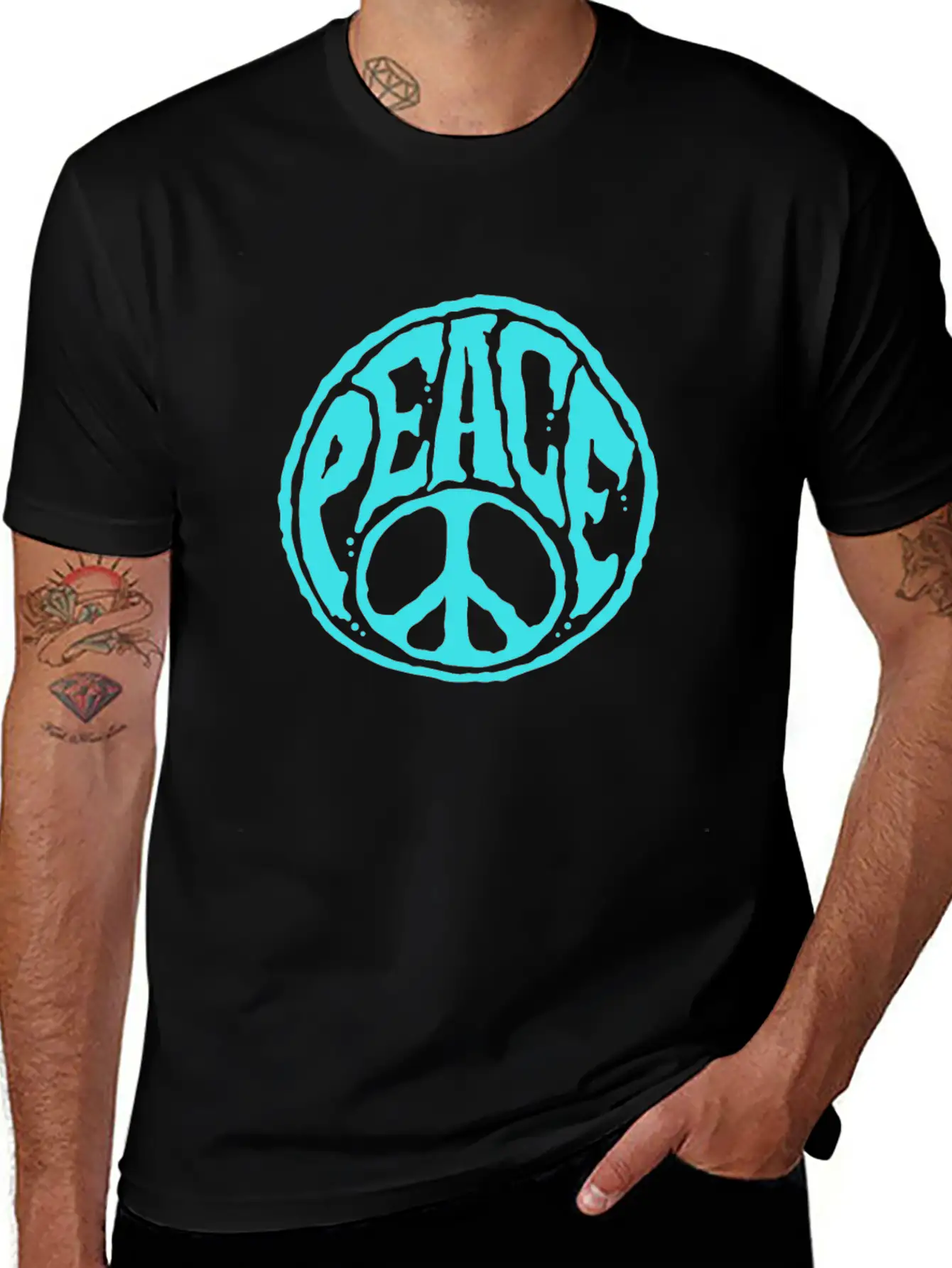 World Peace Sign - Harmony Retro Unisex Casual T-Shirt – Clean Design For Daily Comfort