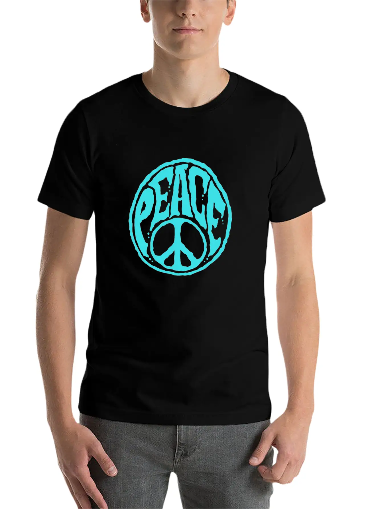 World Peace Sign - Harmony Retro Unisex Casual T-Shirt – Clean Design For Daily Comfort