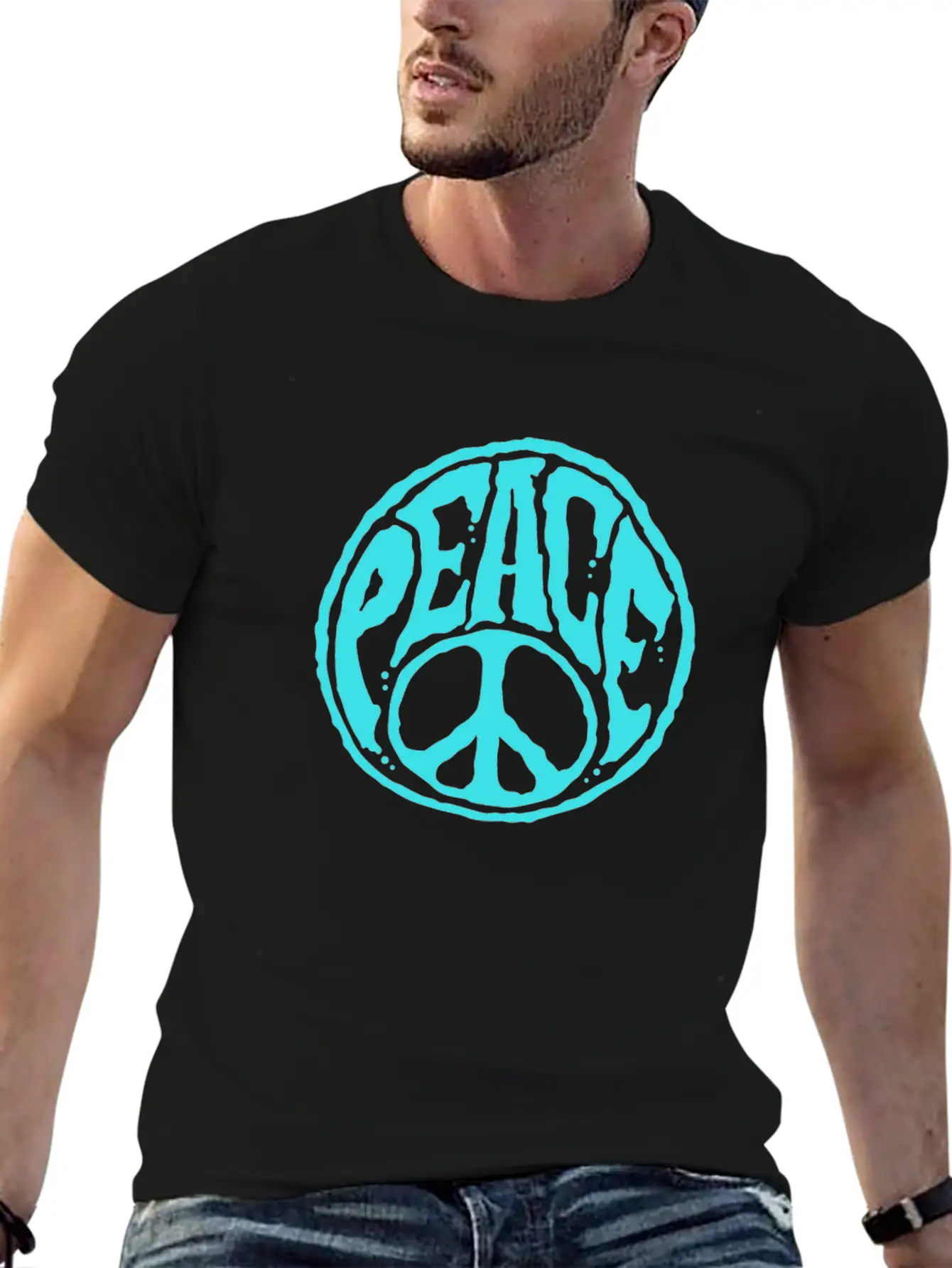 World Peace Sign - Harmony Retro Unisex Casual T-Shirt – Clean Design For Daily Comfort