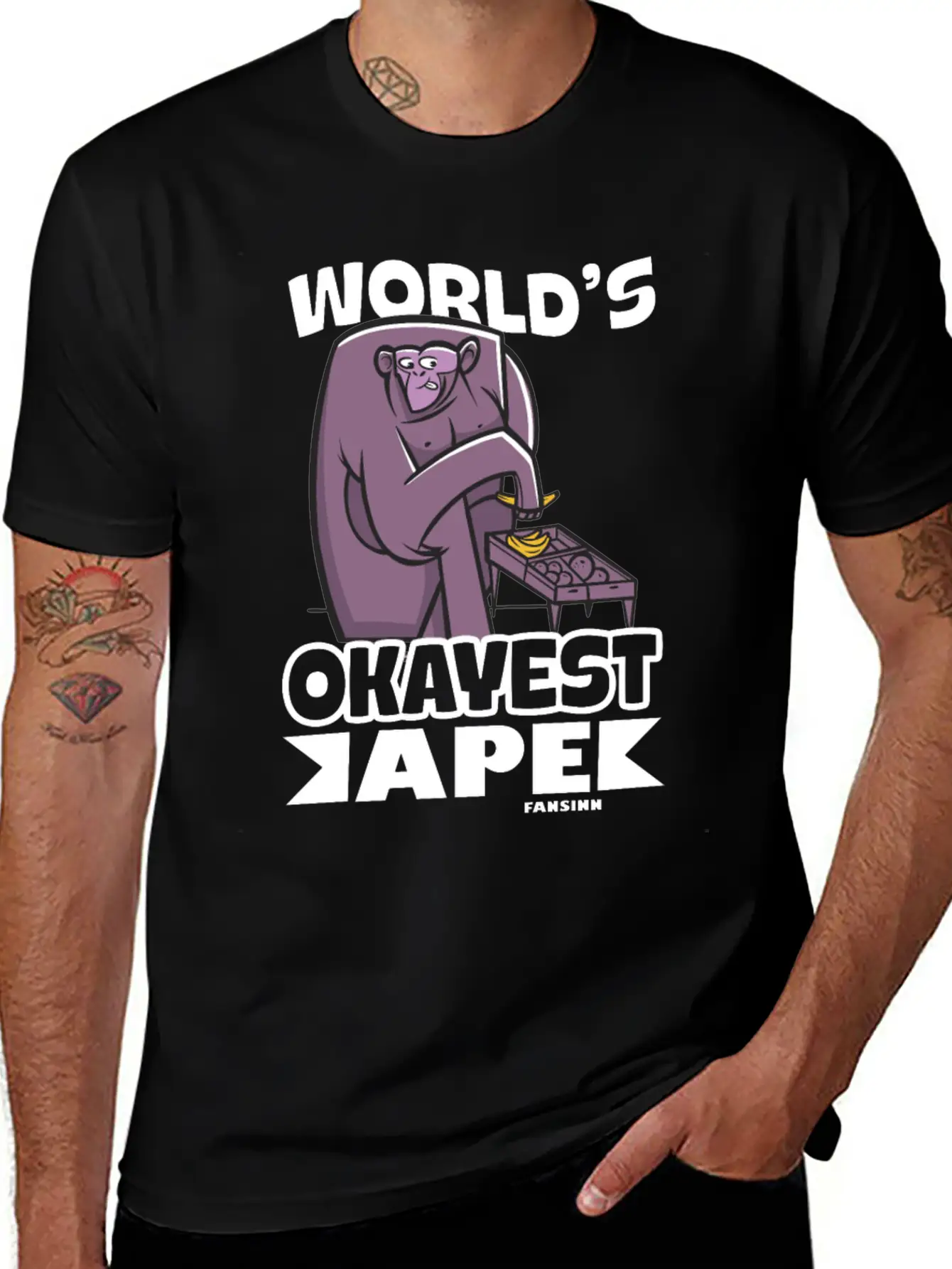 World's Okayest Ape Unisex Casual T-Shirt – Clean Design For Daily Comfort