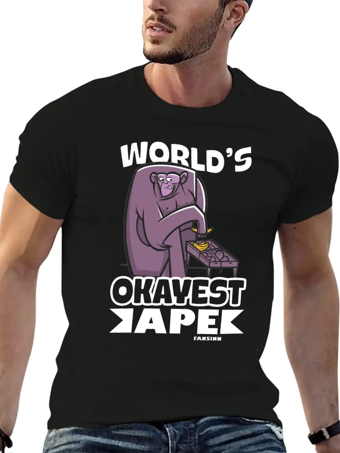 World's Okayest Ape Unisex Casual T-Shirt – Clean Design For Daily Comfort