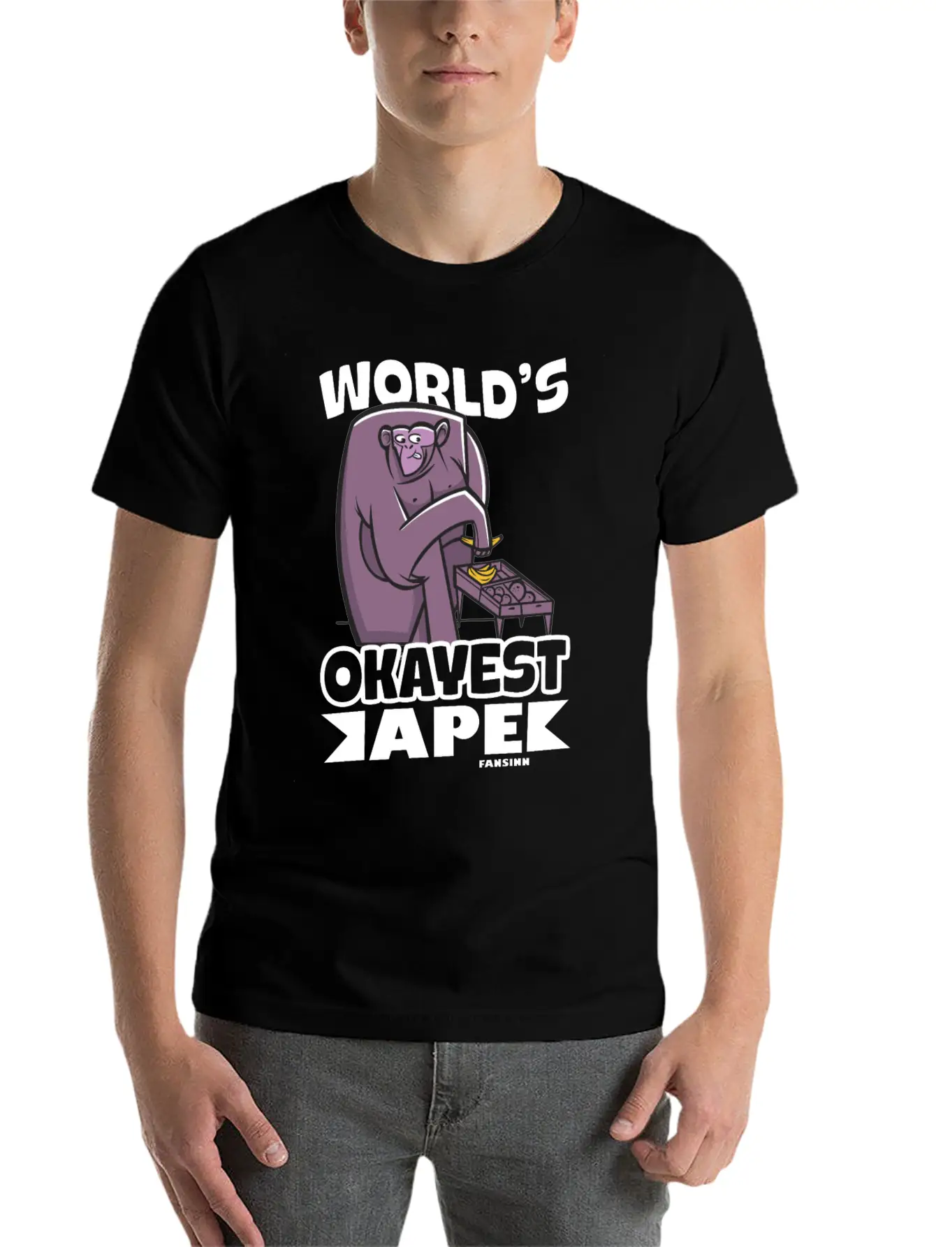 World's Okayest Ape Unisex Casual T-Shirt – Clean Design For Daily Comfort