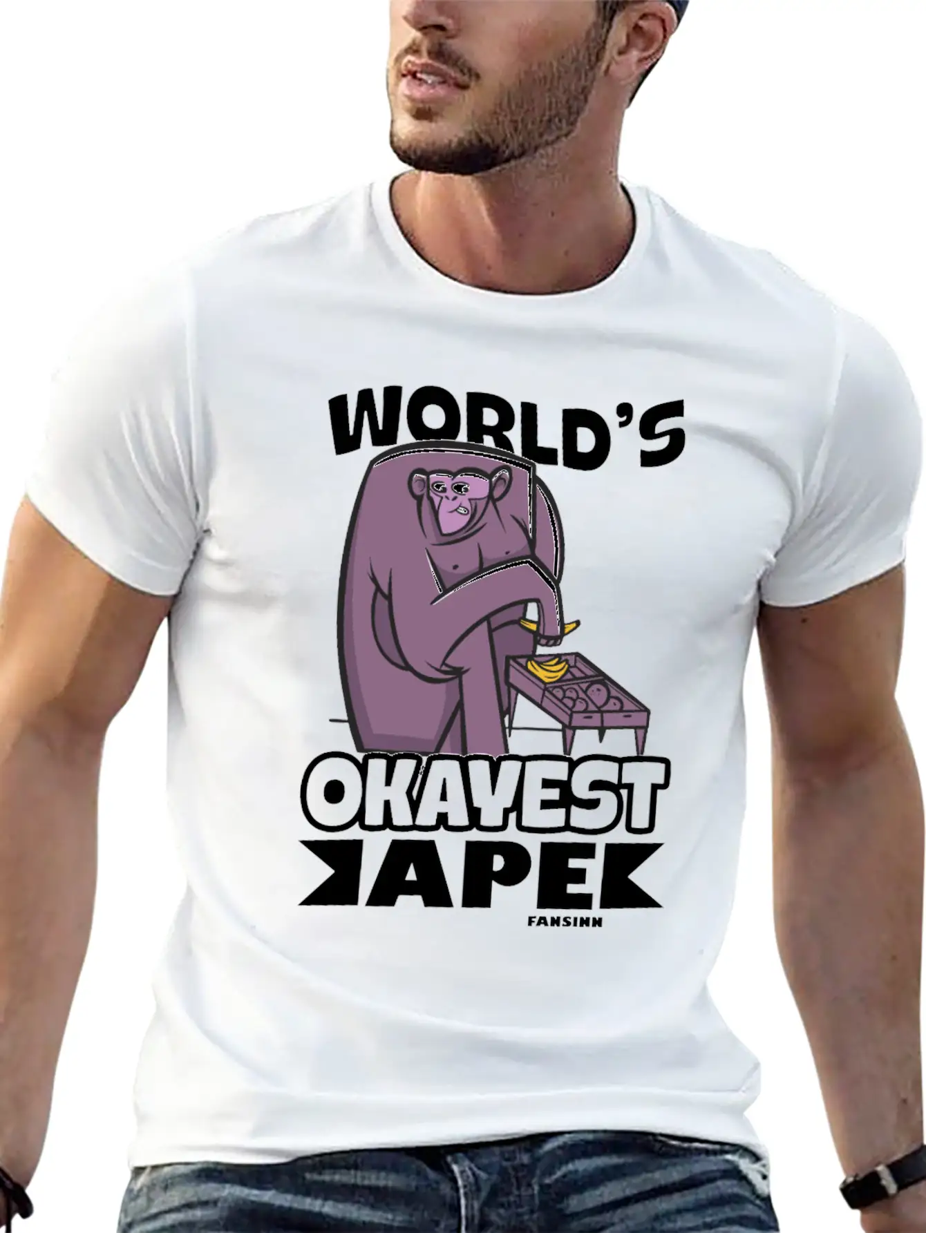 World's Okayest Ape Unisex Casual T-Shirt – Clean Design For Daily Comfort
