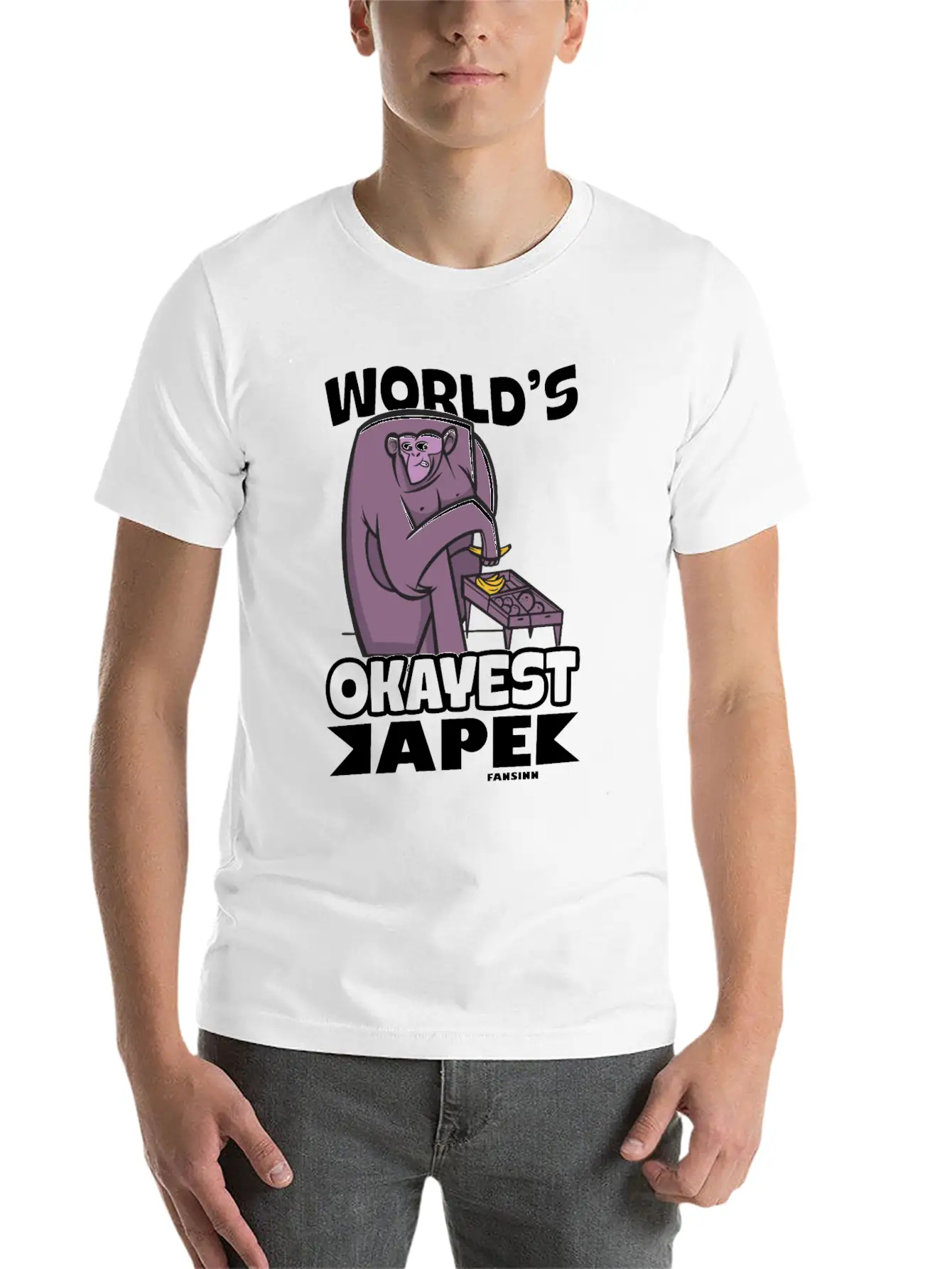 World's Okayest Ape Unisex Casual T-Shirt – Clean Design For Daily Comfort