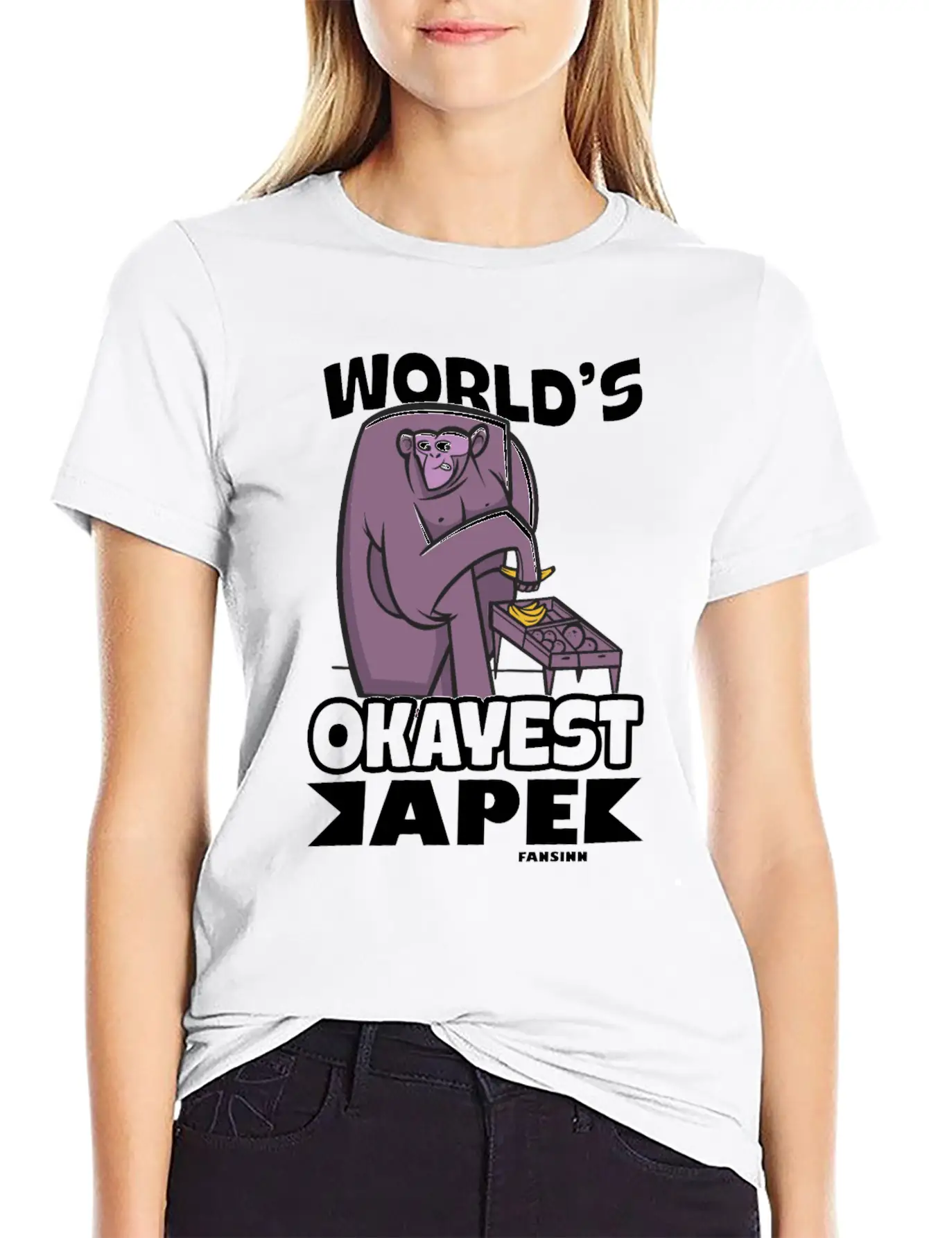World's Okayest Ape Unisex Casual T-Shirt – Clean Design For Daily Comfort