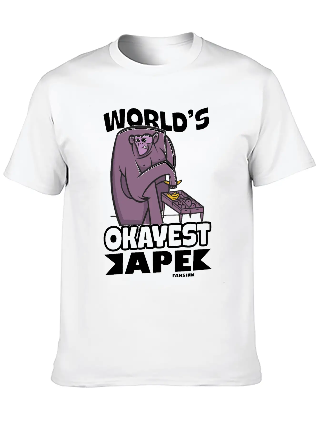 World's Okayest Ape Unisex Casual T-Shirt – Clean Design For Daily Comfort