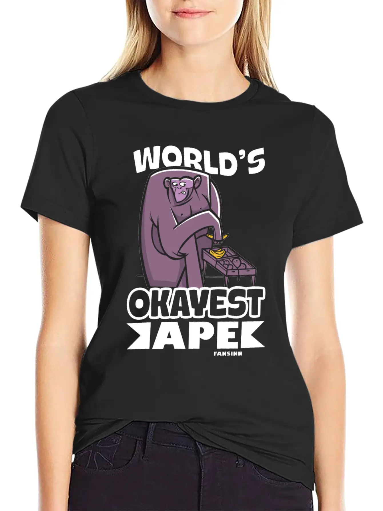 World's Okayest Ape Unisex Casual T-Shirt – Clean Design For Daily Comfort