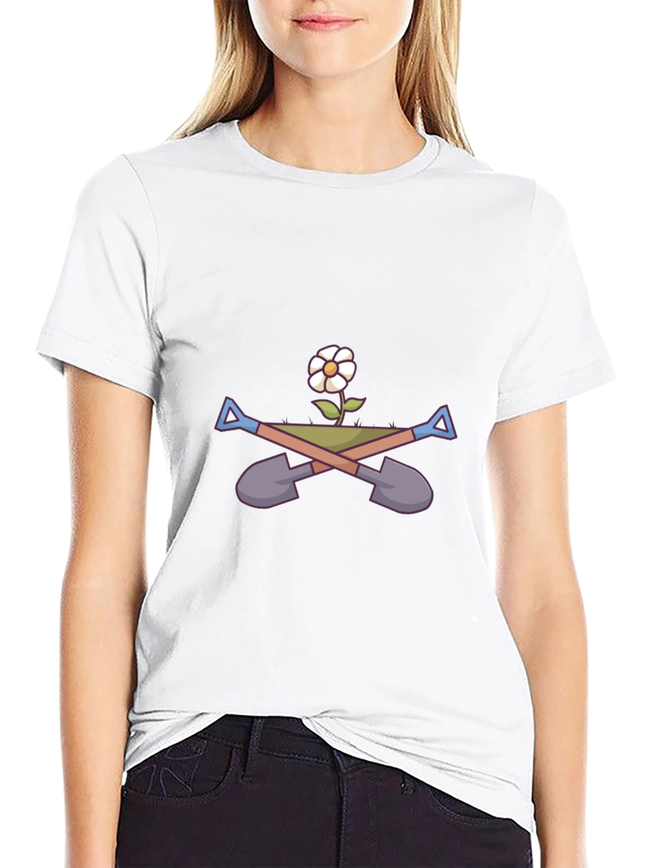 Gardener T-Shirt - Flower & Shovel Graphic Tee