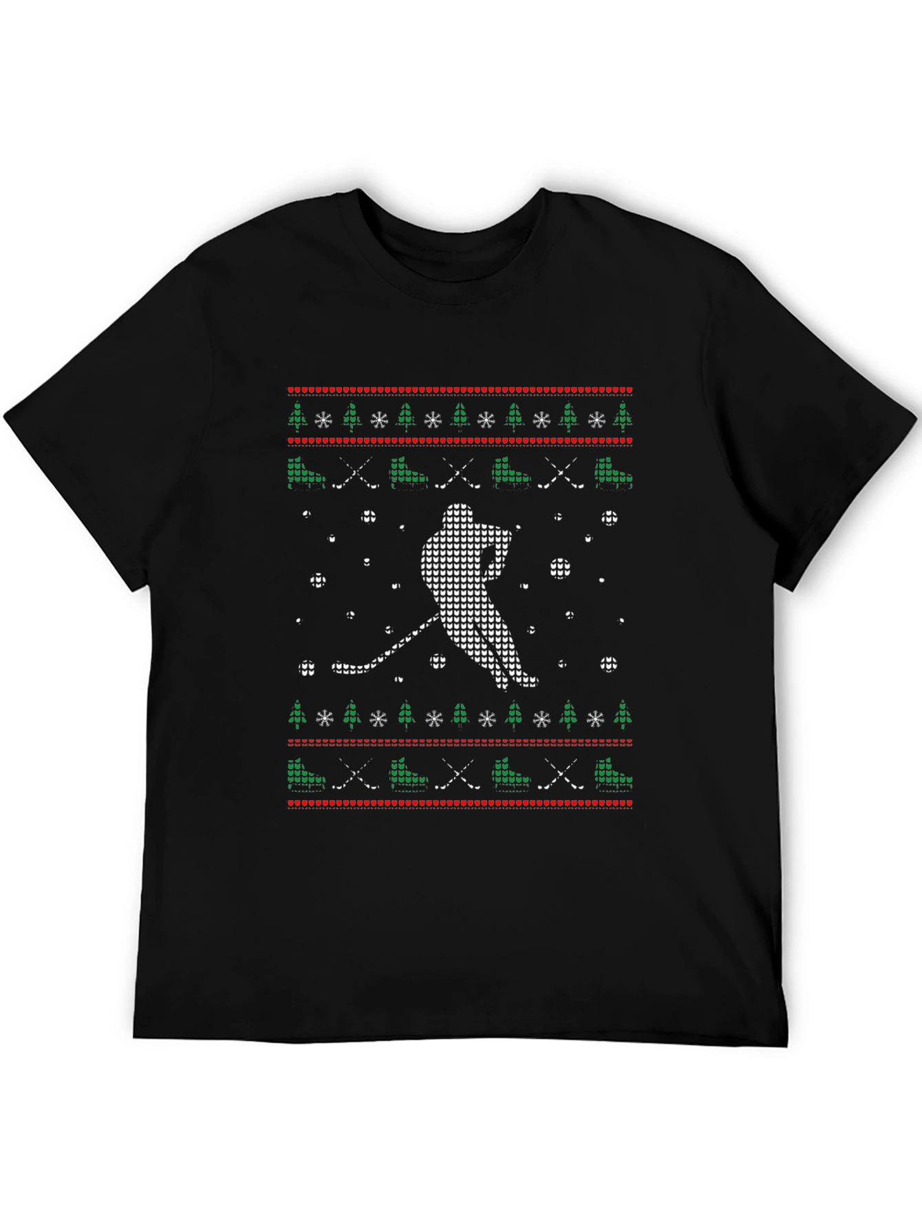Ugly Christmas Hockey Player T-Shirt