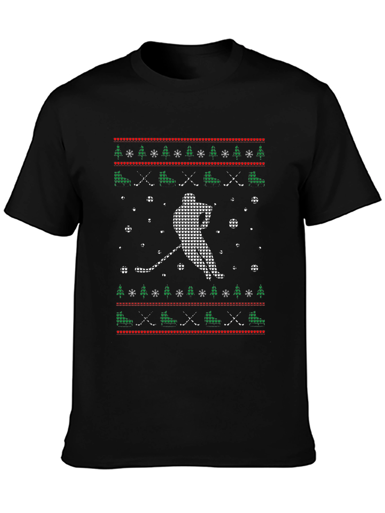 Ugly Christmas Hockey Player T-Shirt