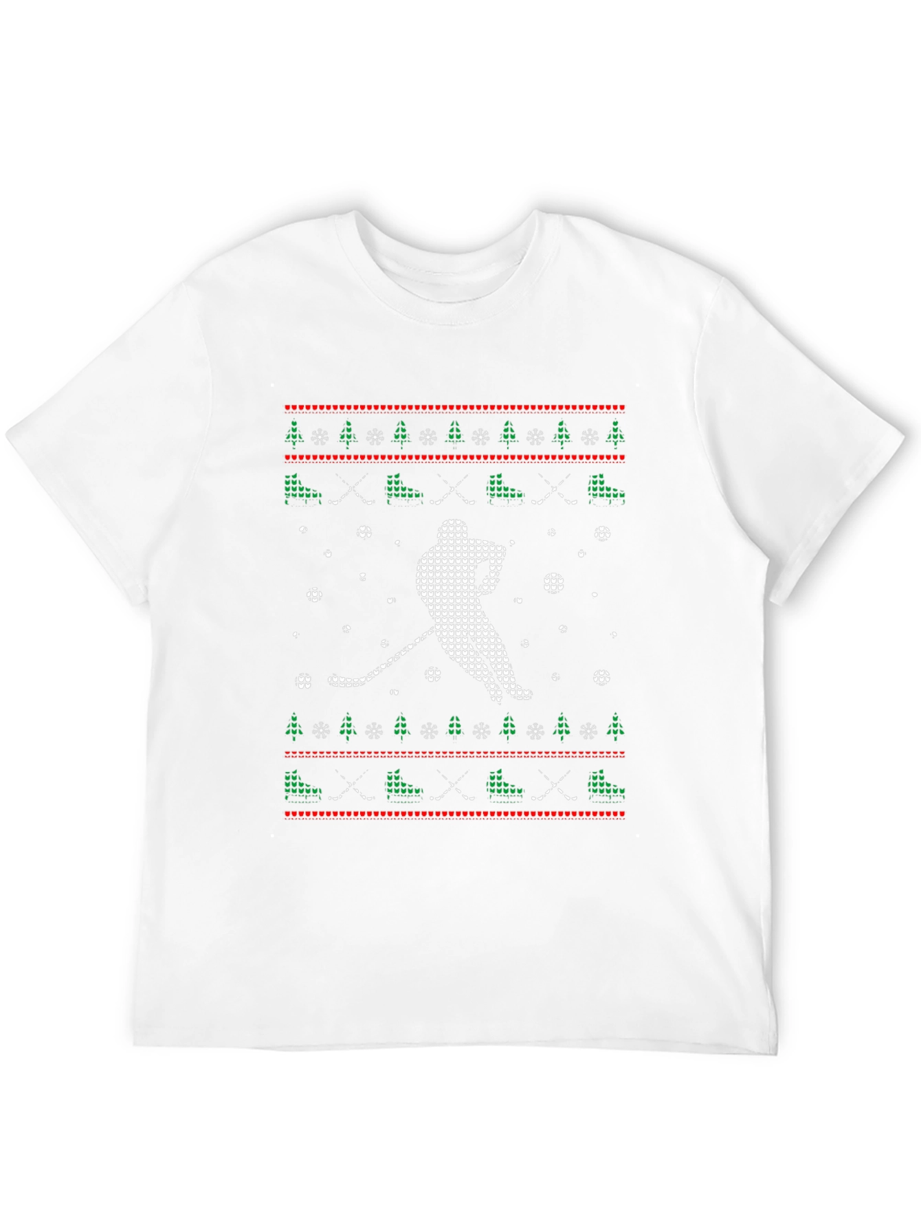 Ugly Christmas Hockey Player T-Shirt