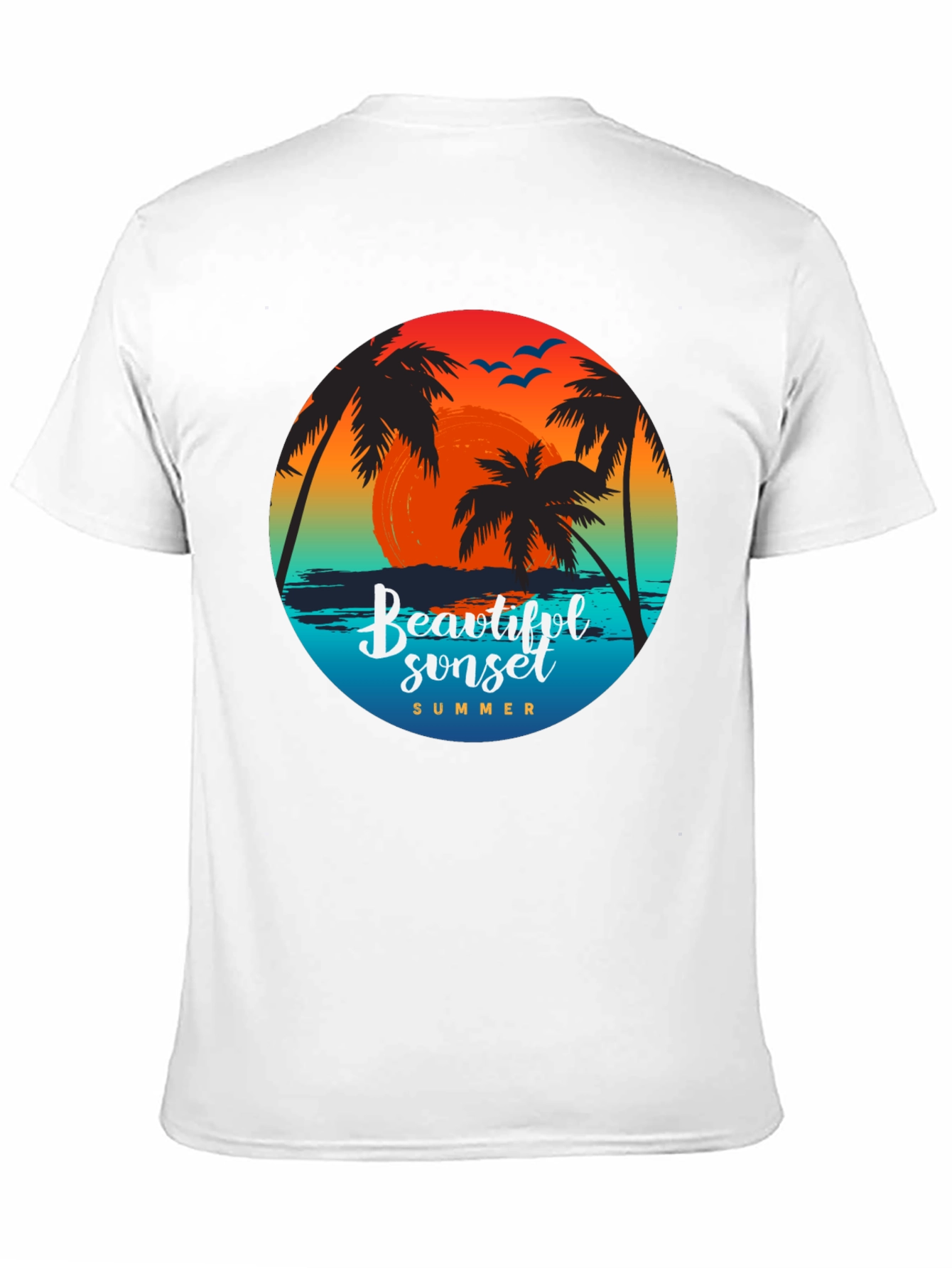 Beautiful Sunset Palm Tree Graphic T-Shirt