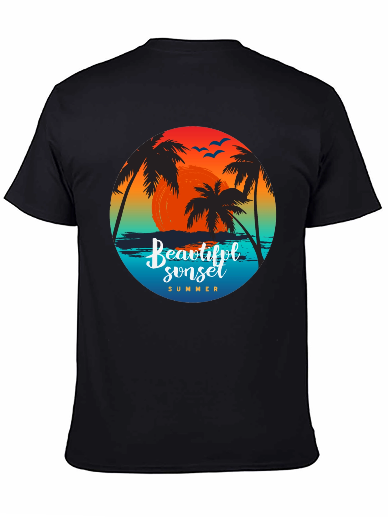 Beautiful Sunset Palm Tree Graphic T-Shirt