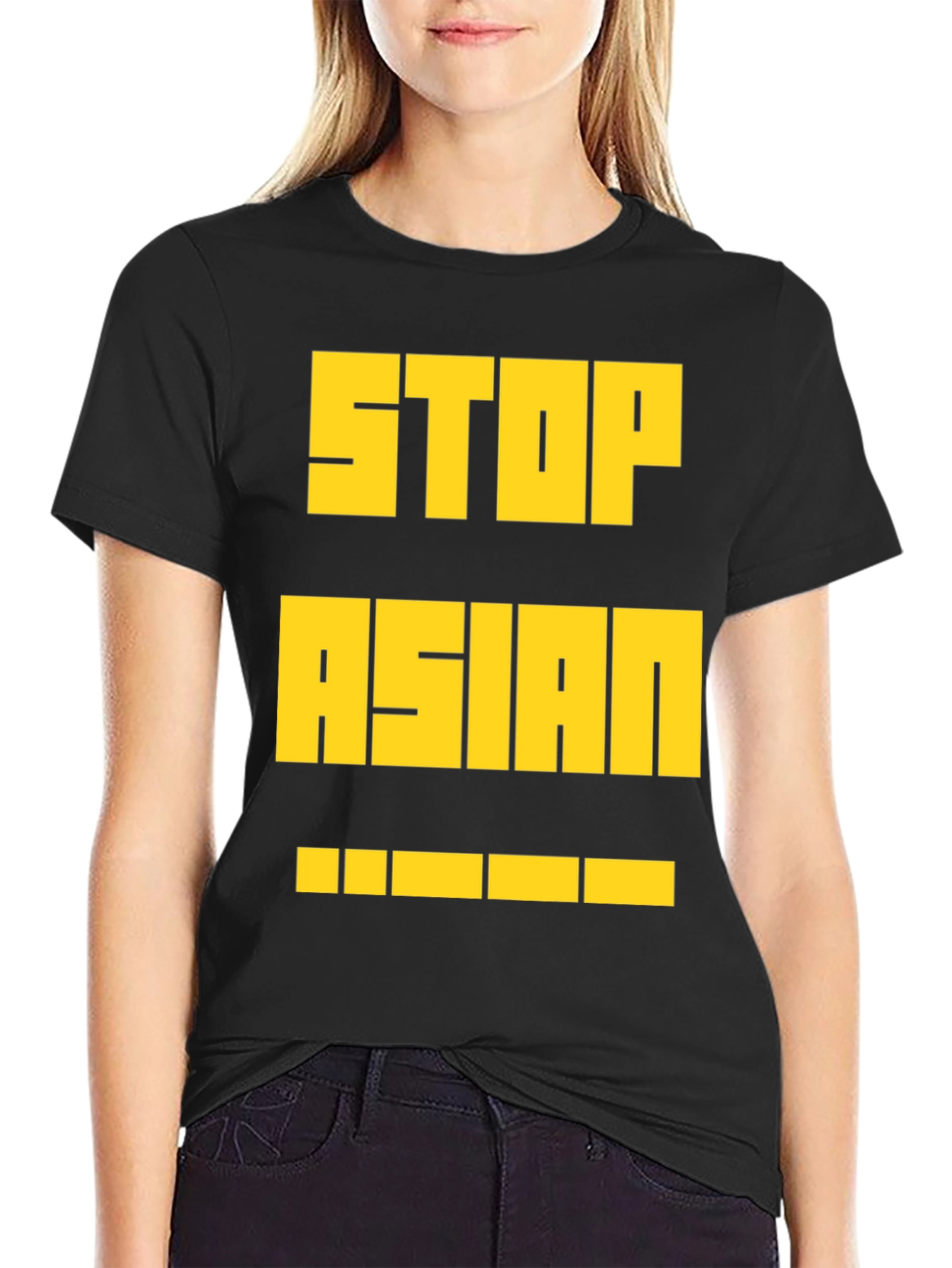 Stop Asian Hate T-Shirt - Bold Yellow Print