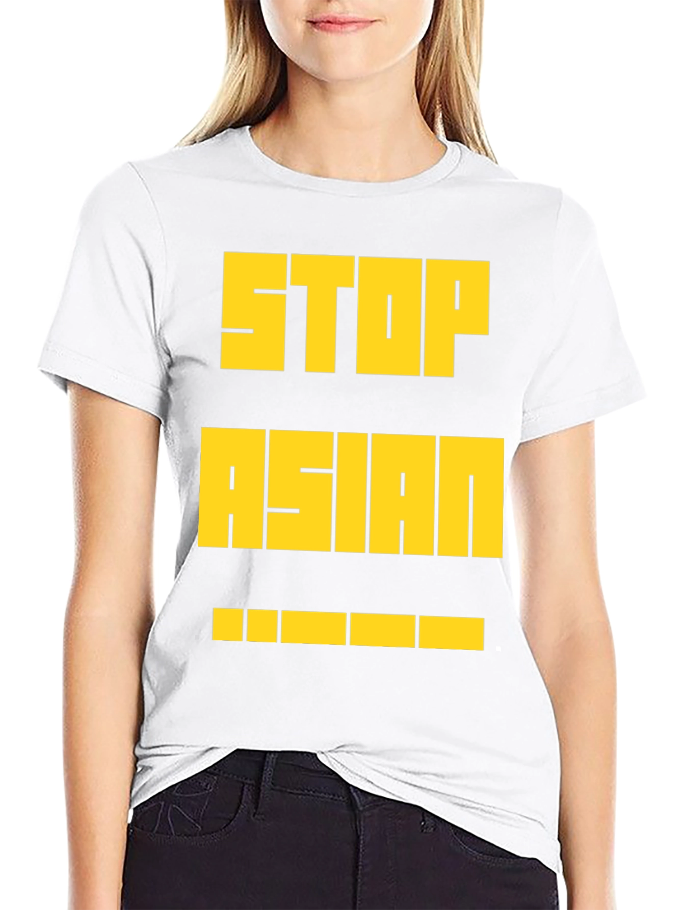 Stop Asian Hate T-Shirt - Bold Yellow Print