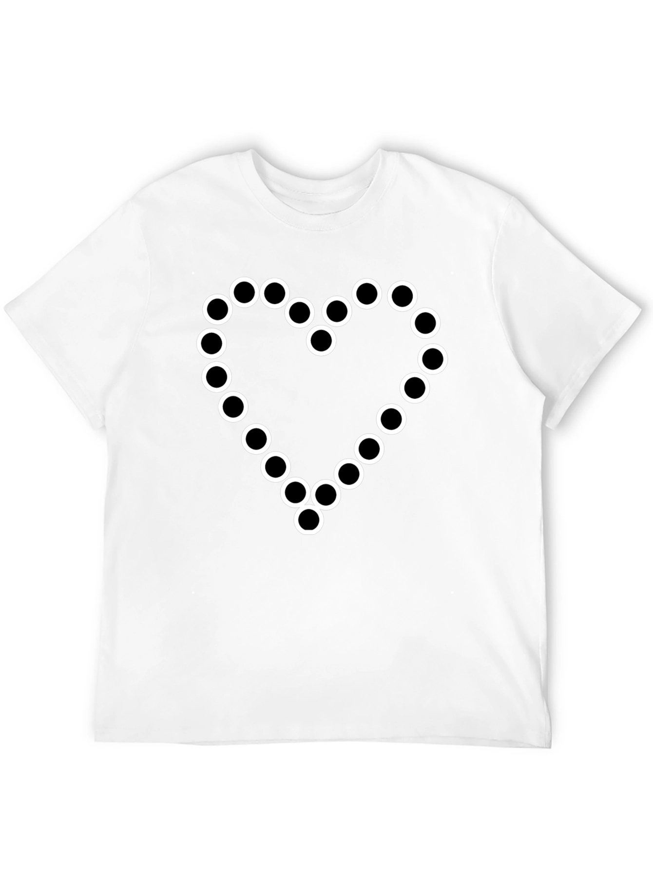 Geometric Heart Graphic Tee - Black Cotton
