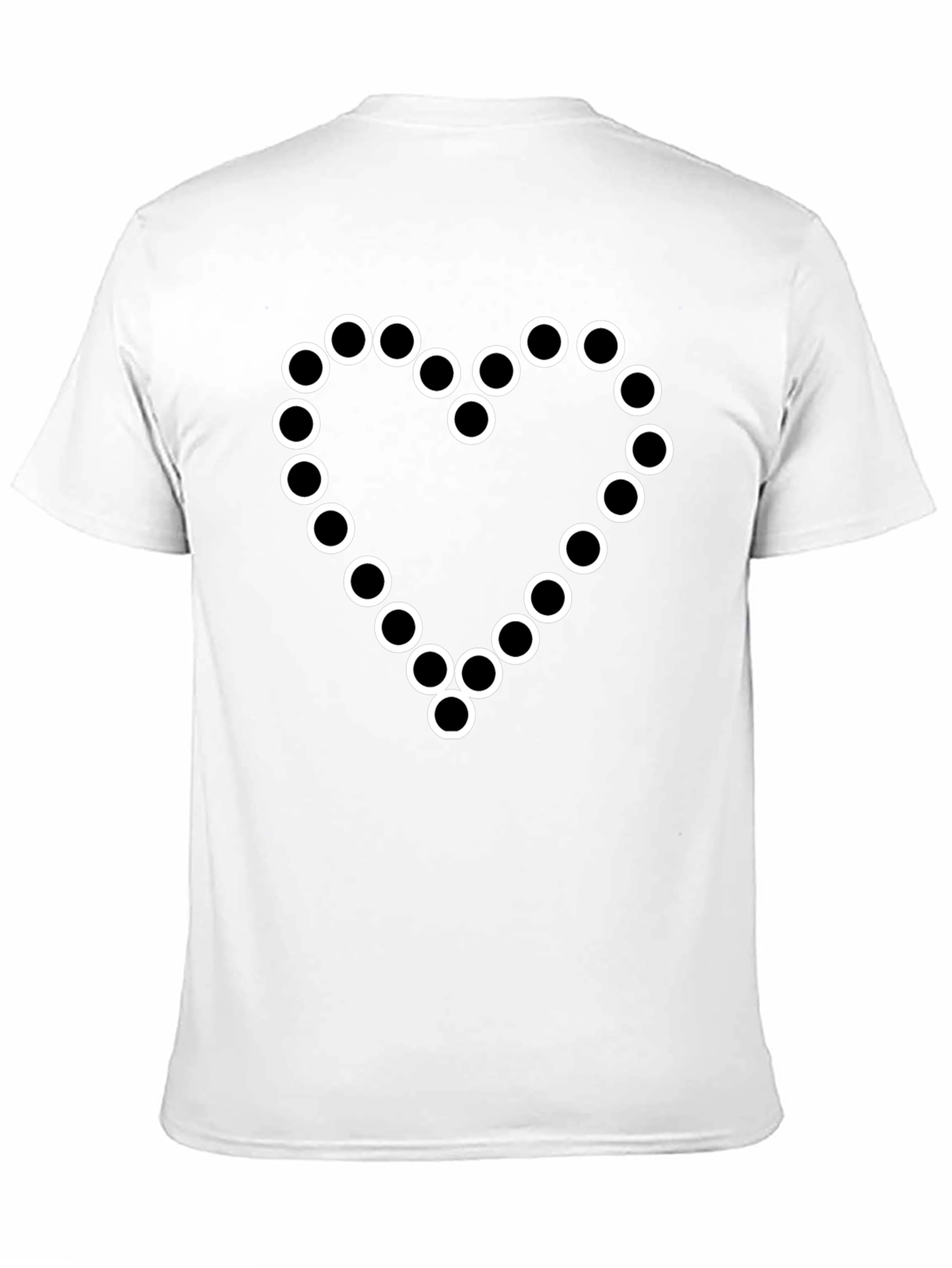 Geometric Heart Graphic Tee - Black Cotton