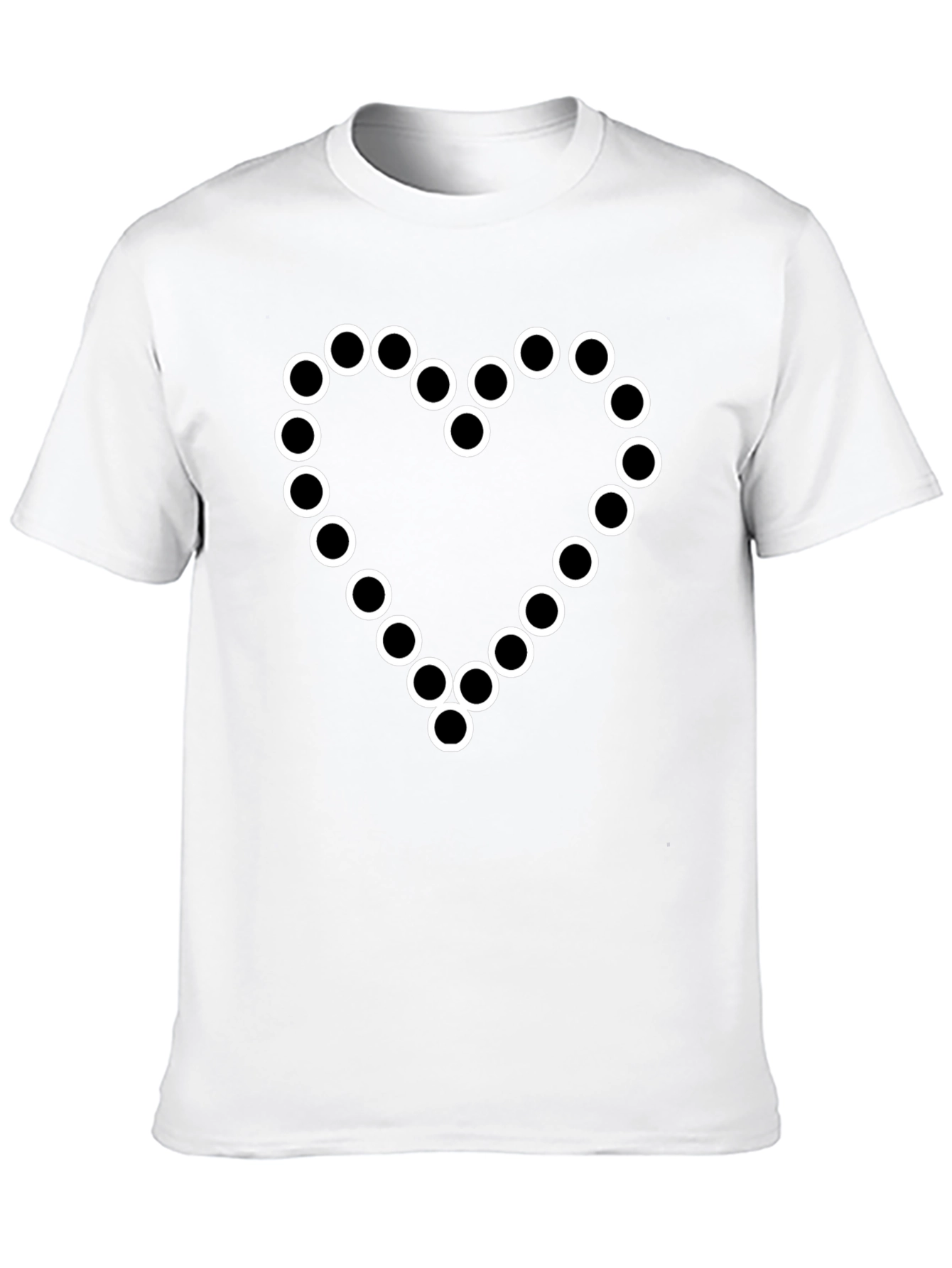 Geometric Heart Graphic Tee - Black Cotton