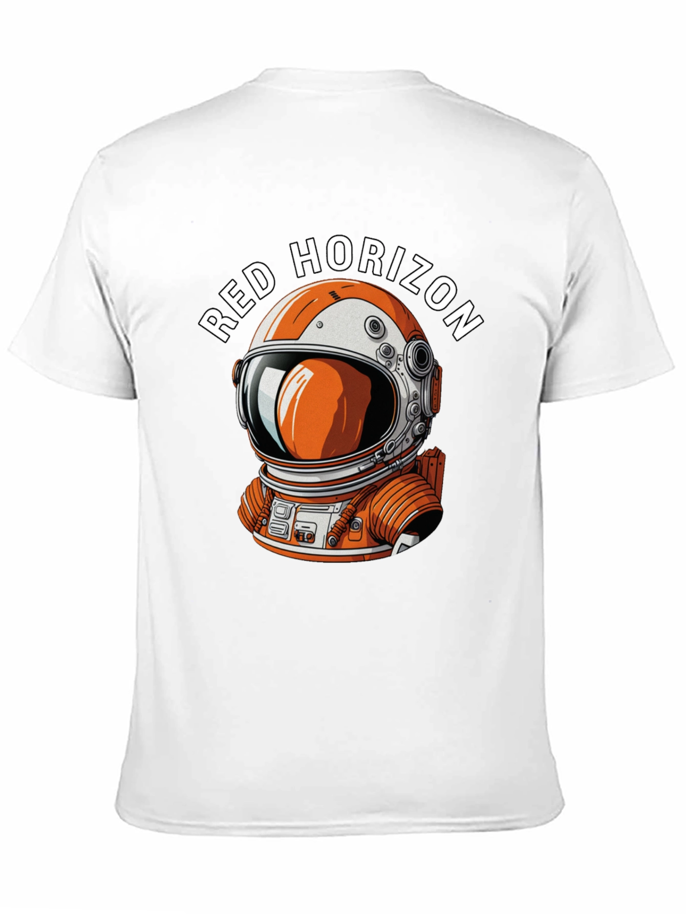 Red Horizon Astronaut Graphic Black T-Shirt