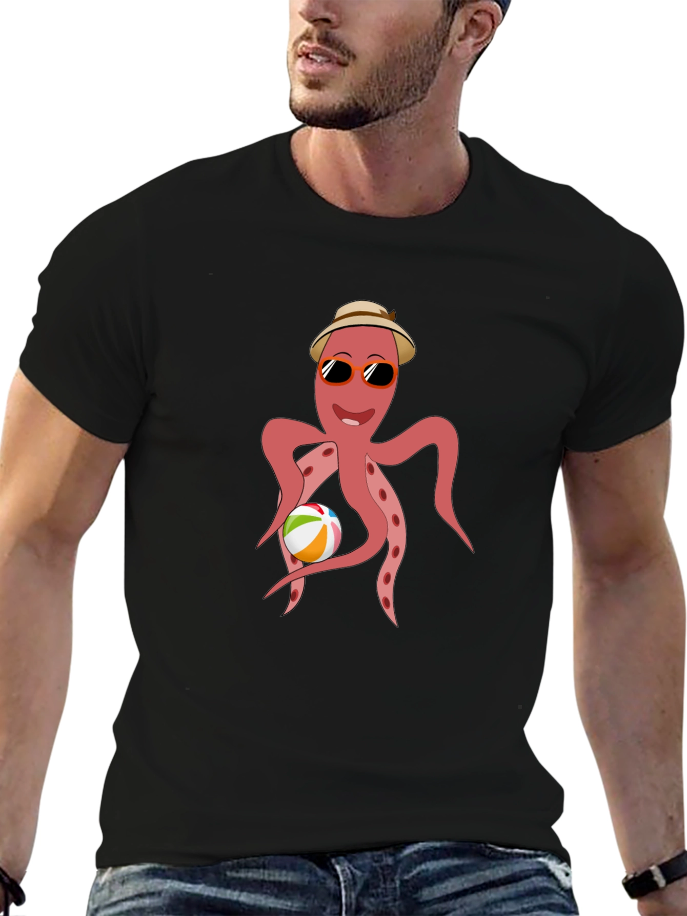 Cool Octopus Graphic Tee - Summer Beach Vibes