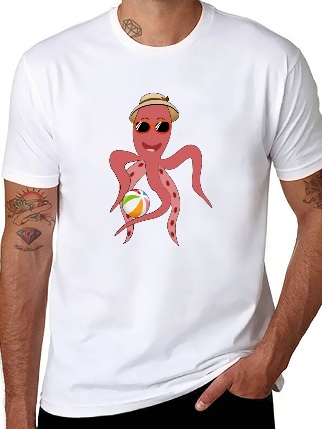 Cool Octopus Graphic Tee - Summer Beach Vibes
