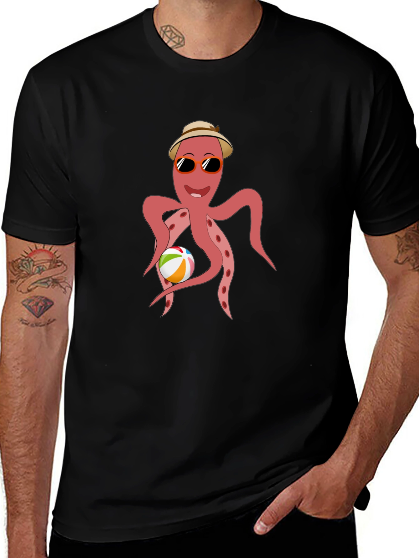 Cool Octopus Graphic Tee - Summer Beach Vibes