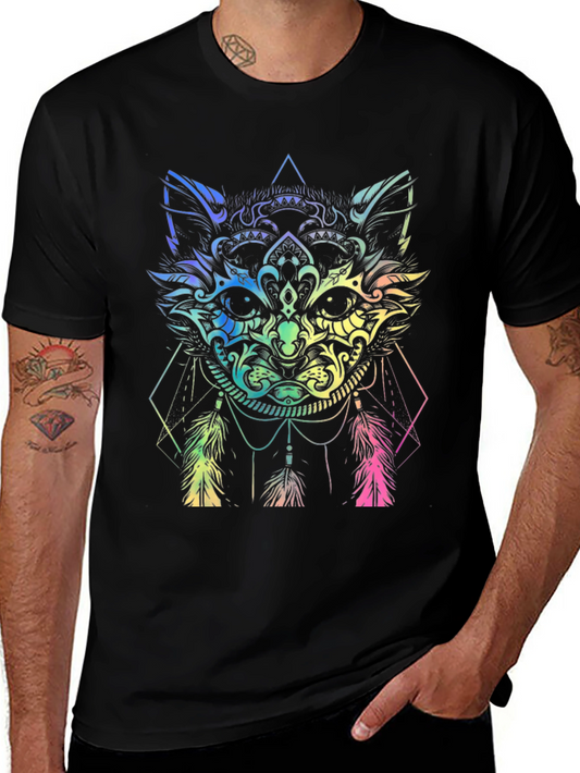 Rainbow Cat Dreamcatcher Graphic T-Shirt